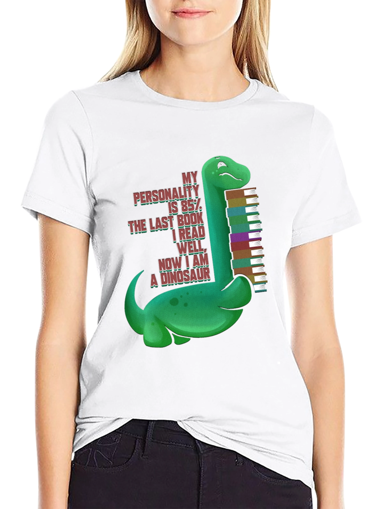 Dinosaur Book Lover T-Shirt - My Personality is 85%