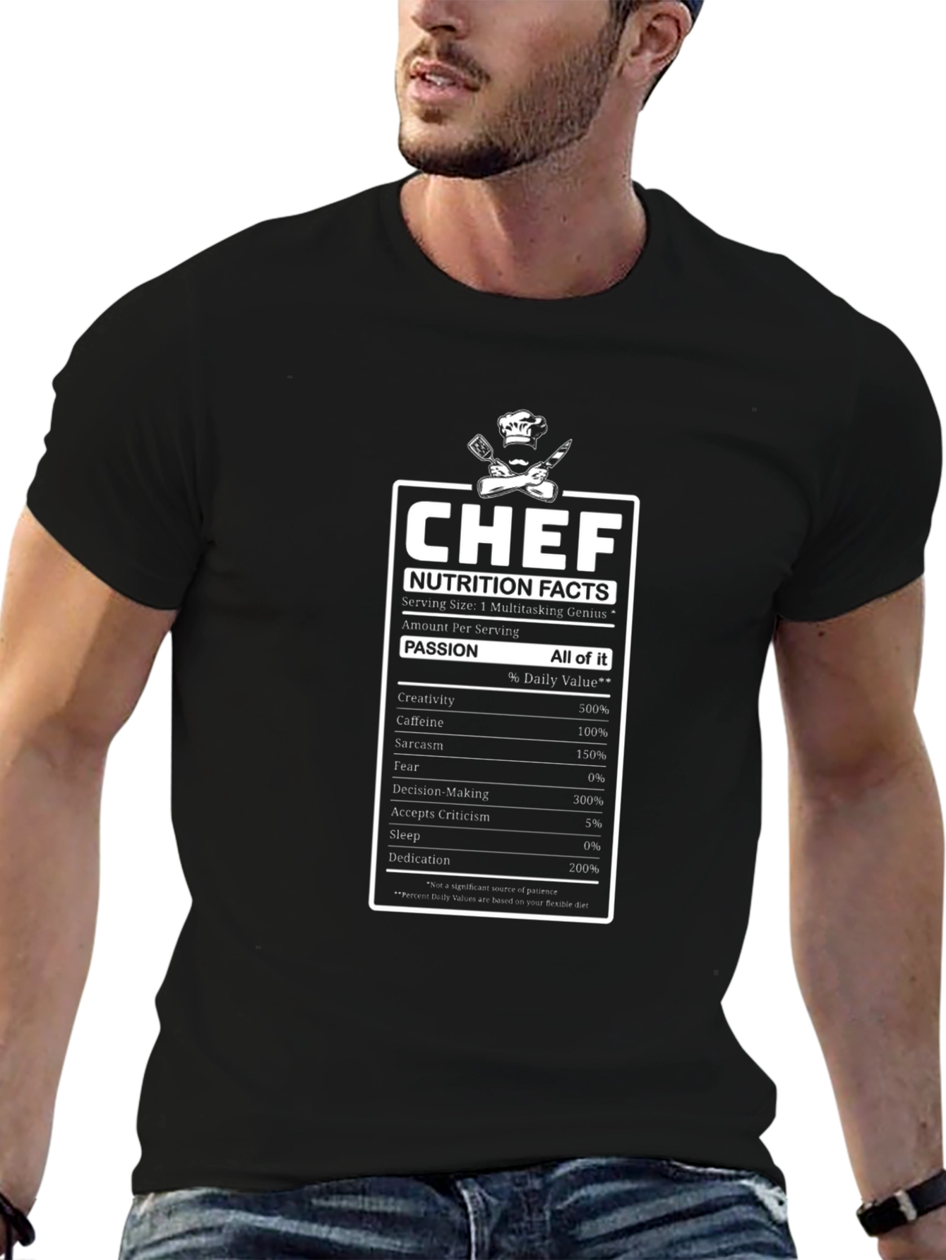 Chef Nutrition Facts Graphic Tee - Black