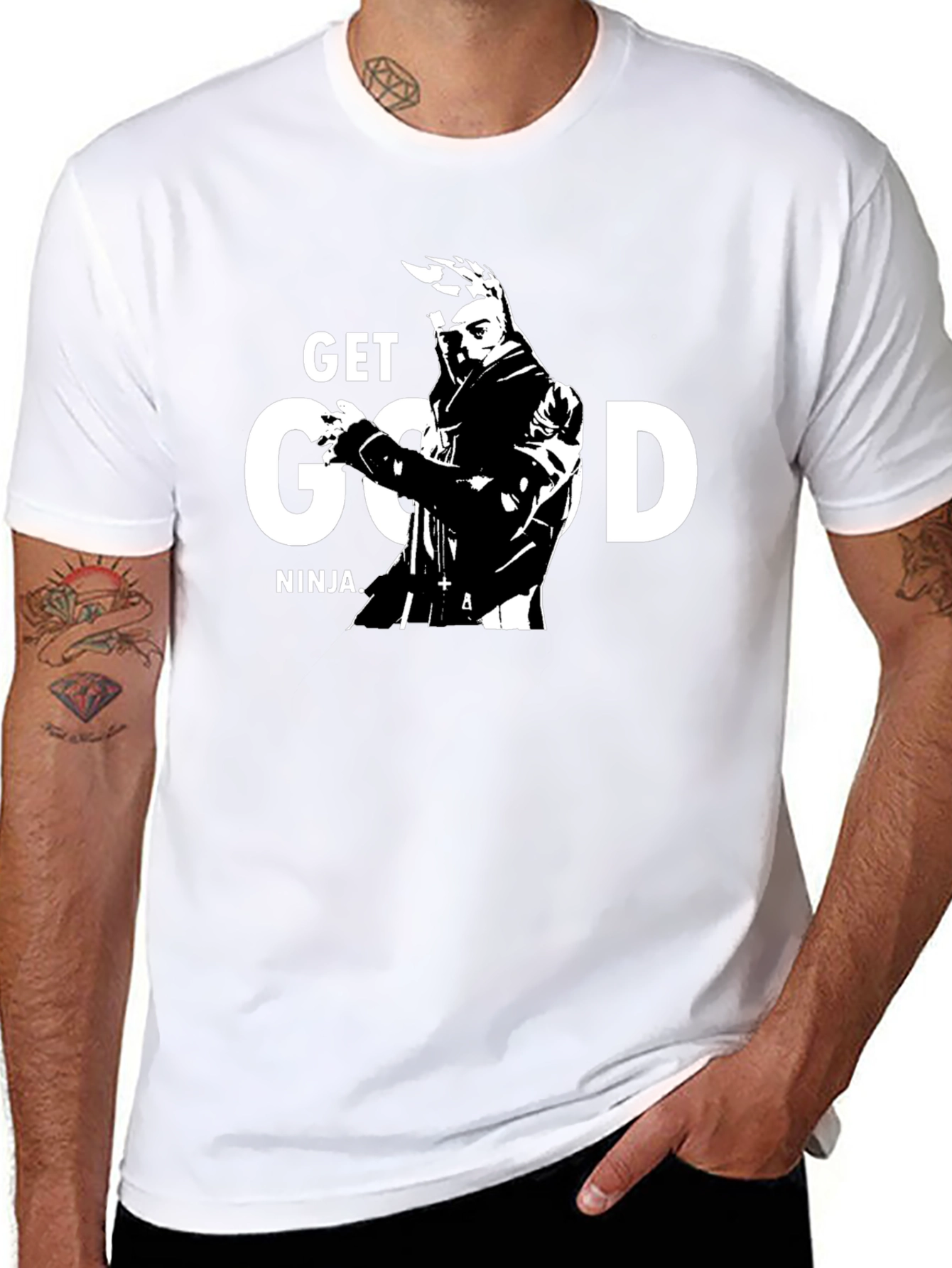 Get Good Ninja Graphic T-Shirt - Stylish Black Tee