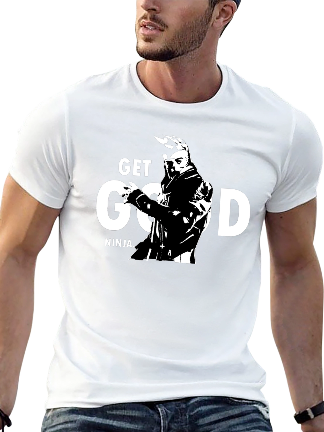Get Good Ninja Graphic T-Shirt - Stylish Black Tee