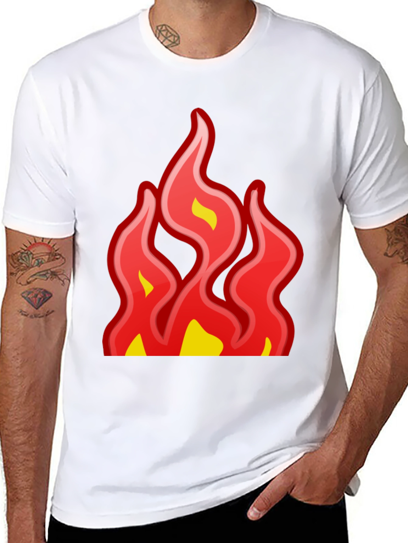 Fiery Graphic Tee - Bold Statement T-Shirt
