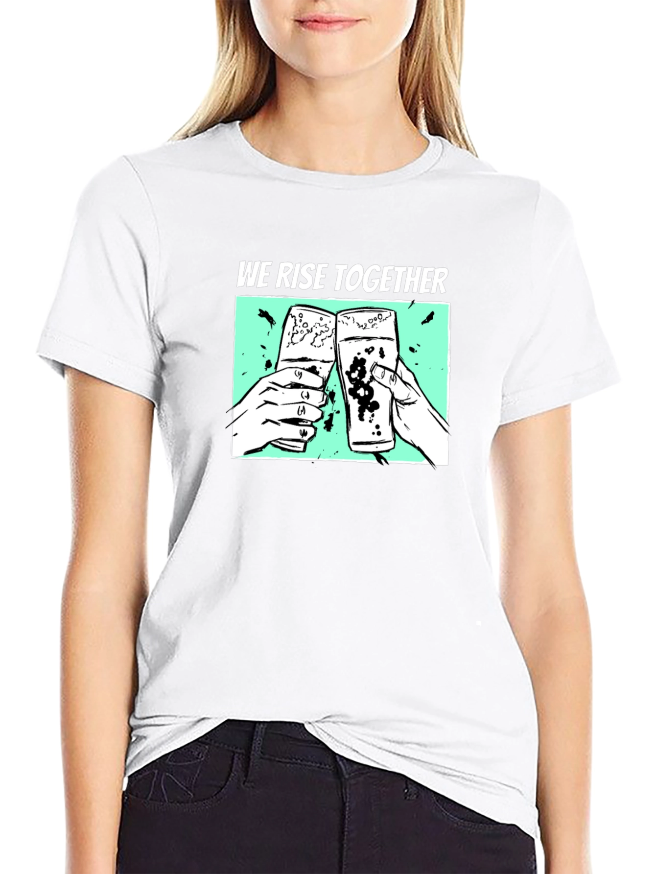 We Rise Together Graphic T-Shirt - Black