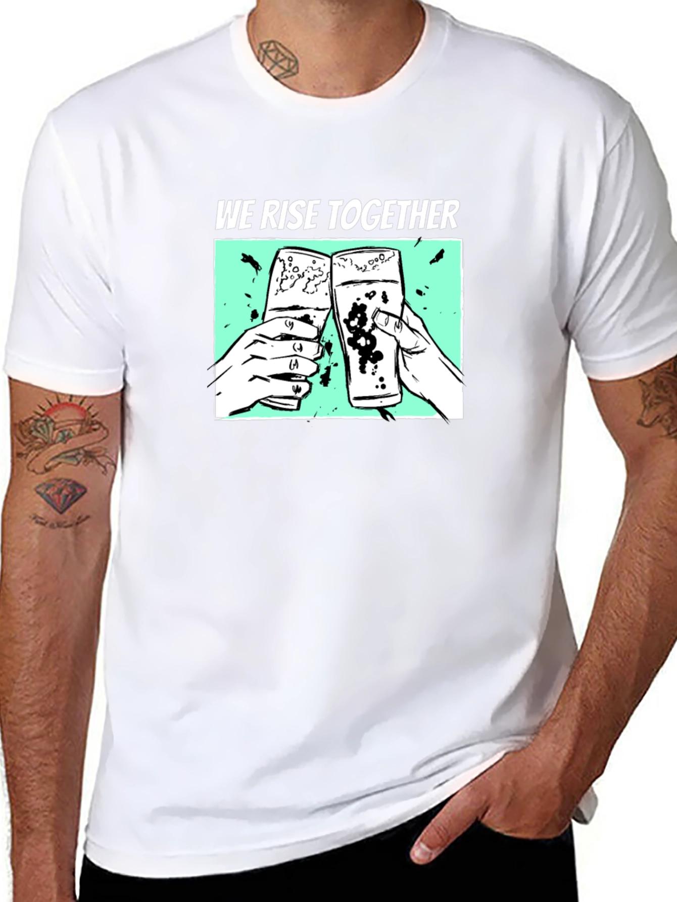 We Rise Together Graphic T-Shirt - Black