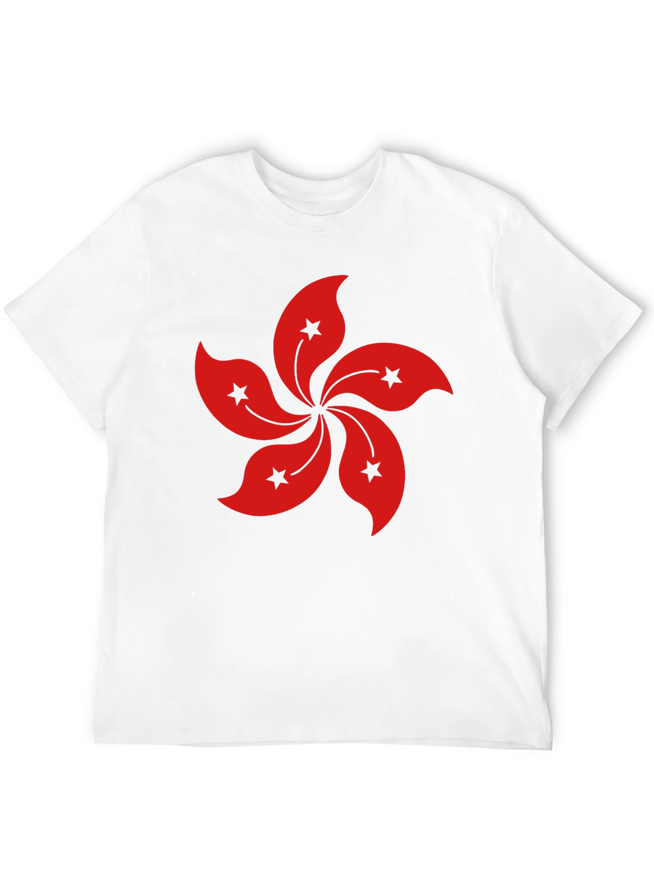 Hong Kong Flower T-Shirt - Black Cotton Blend