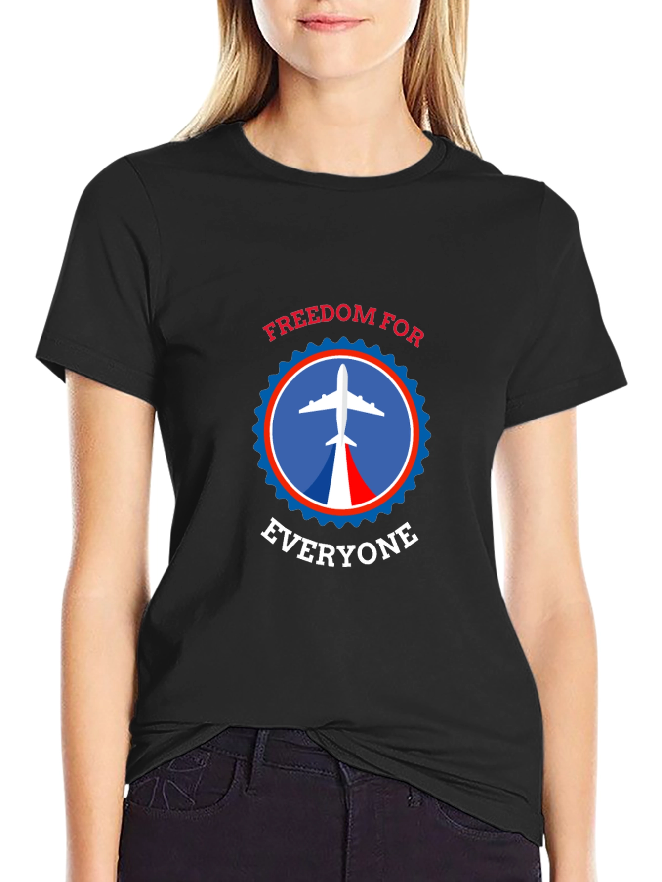 Freedom For Everyone T-Shirt - Airplane Design