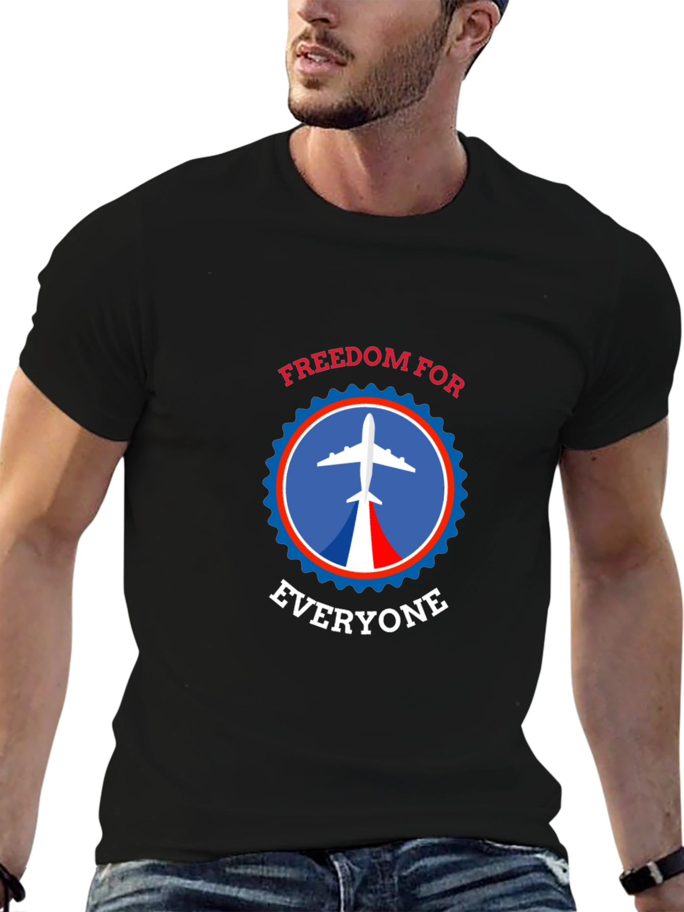 Freedom For Everyone T-Shirt - Airplane Design