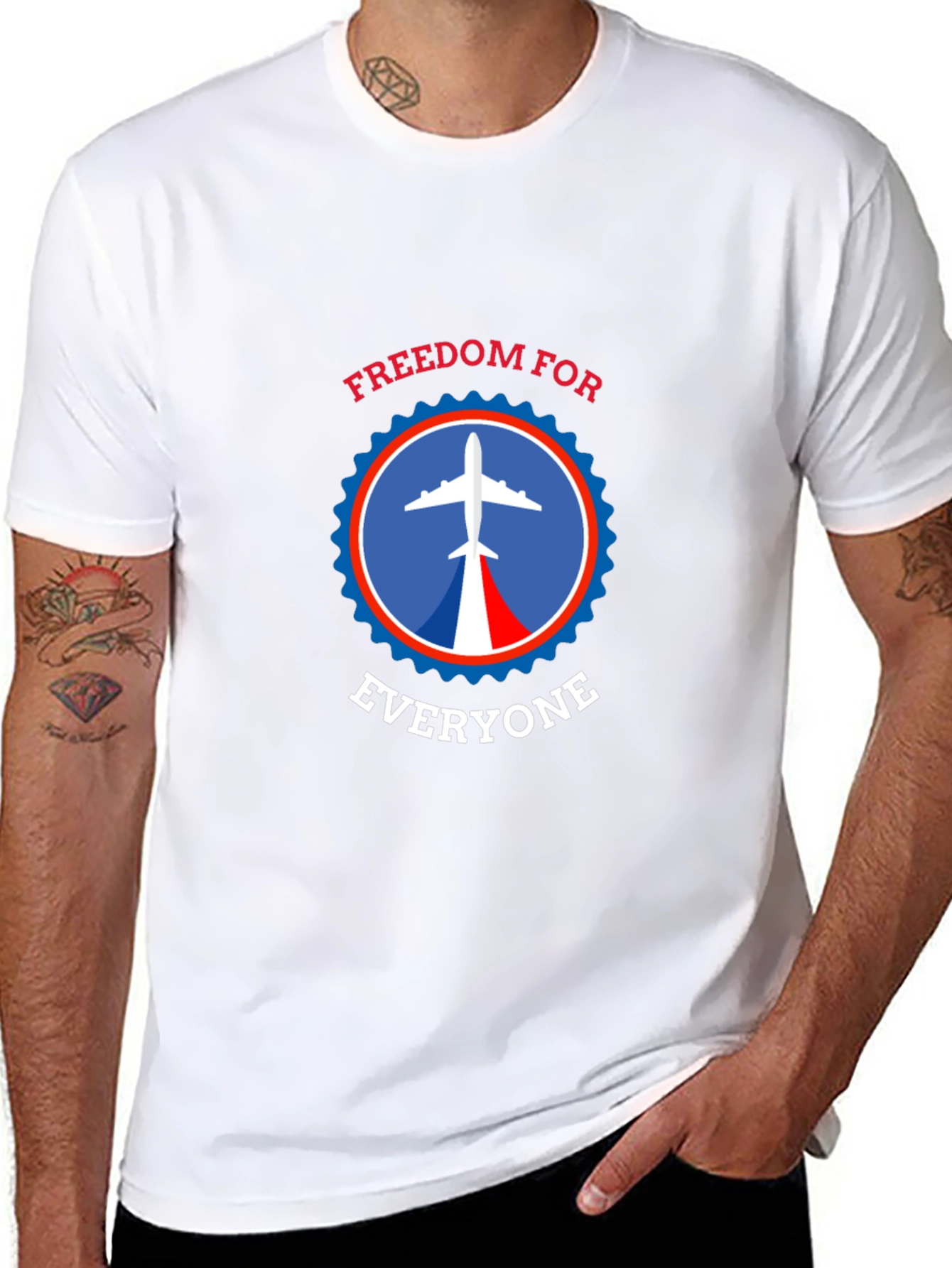 Freedom For Everyone T-Shirt - Airplane Design