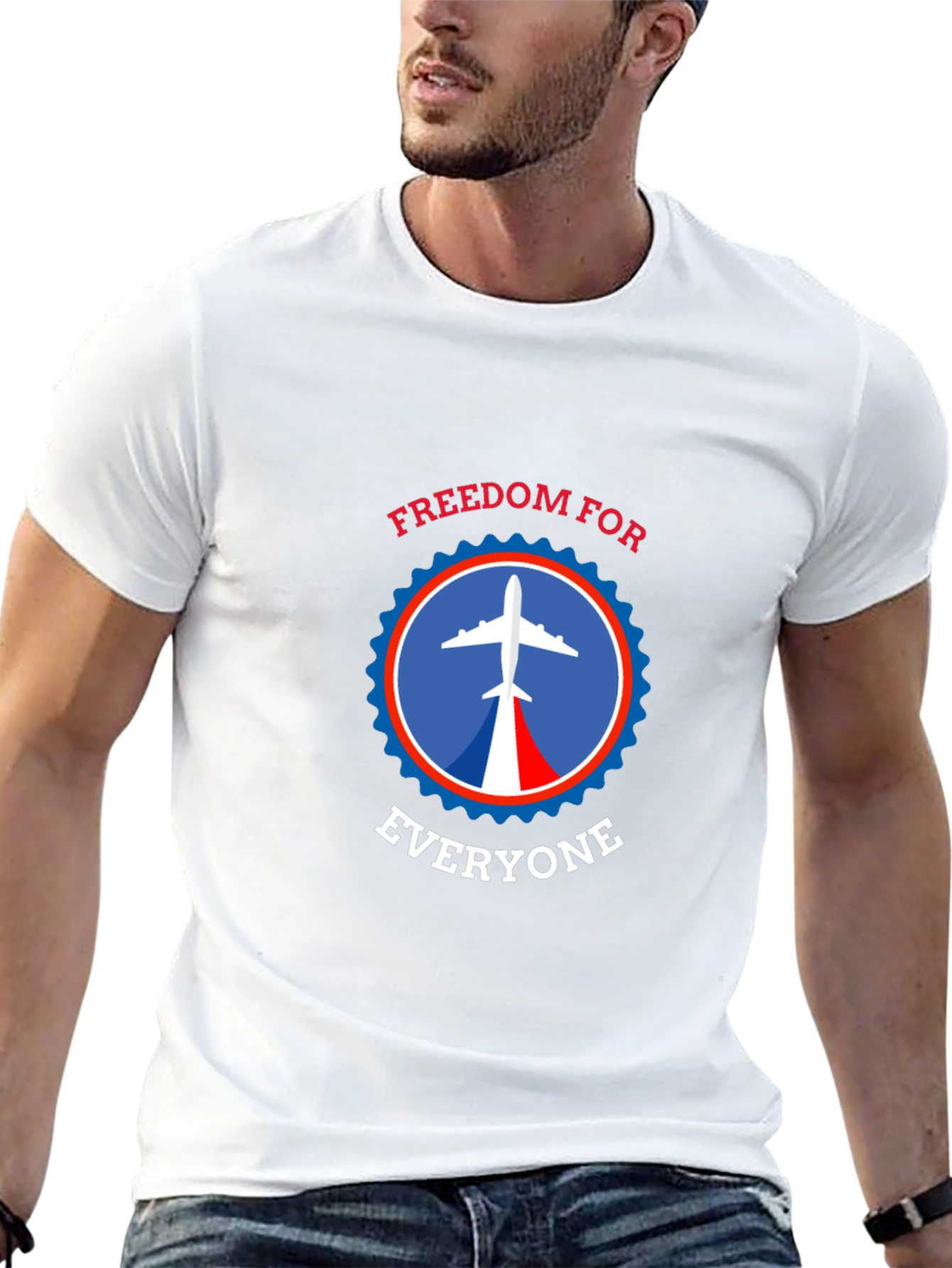 Freedom For Everyone T-Shirt - Airplane Design