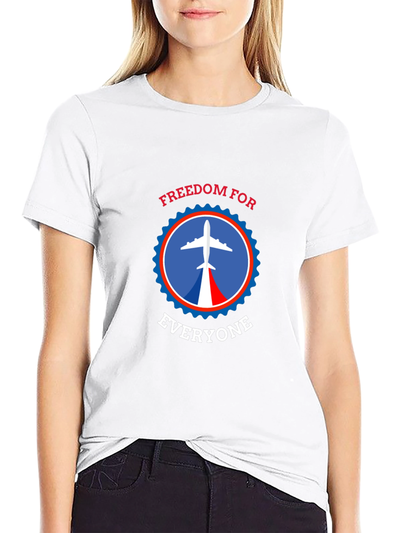 Freedom For Everyone T-Shirt - Airplane Design