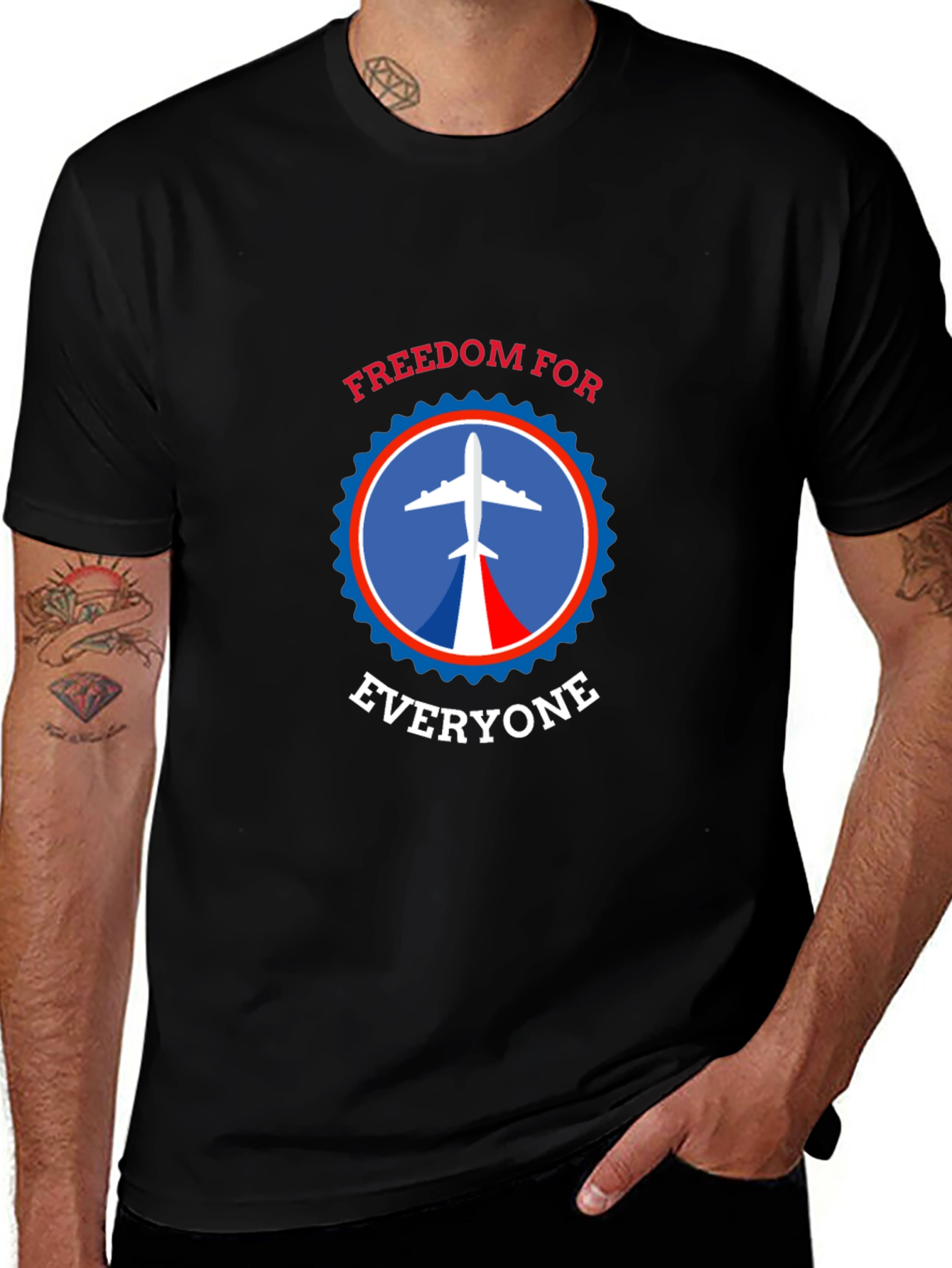 Freedom For Everyone T-Shirt - Airplane Design