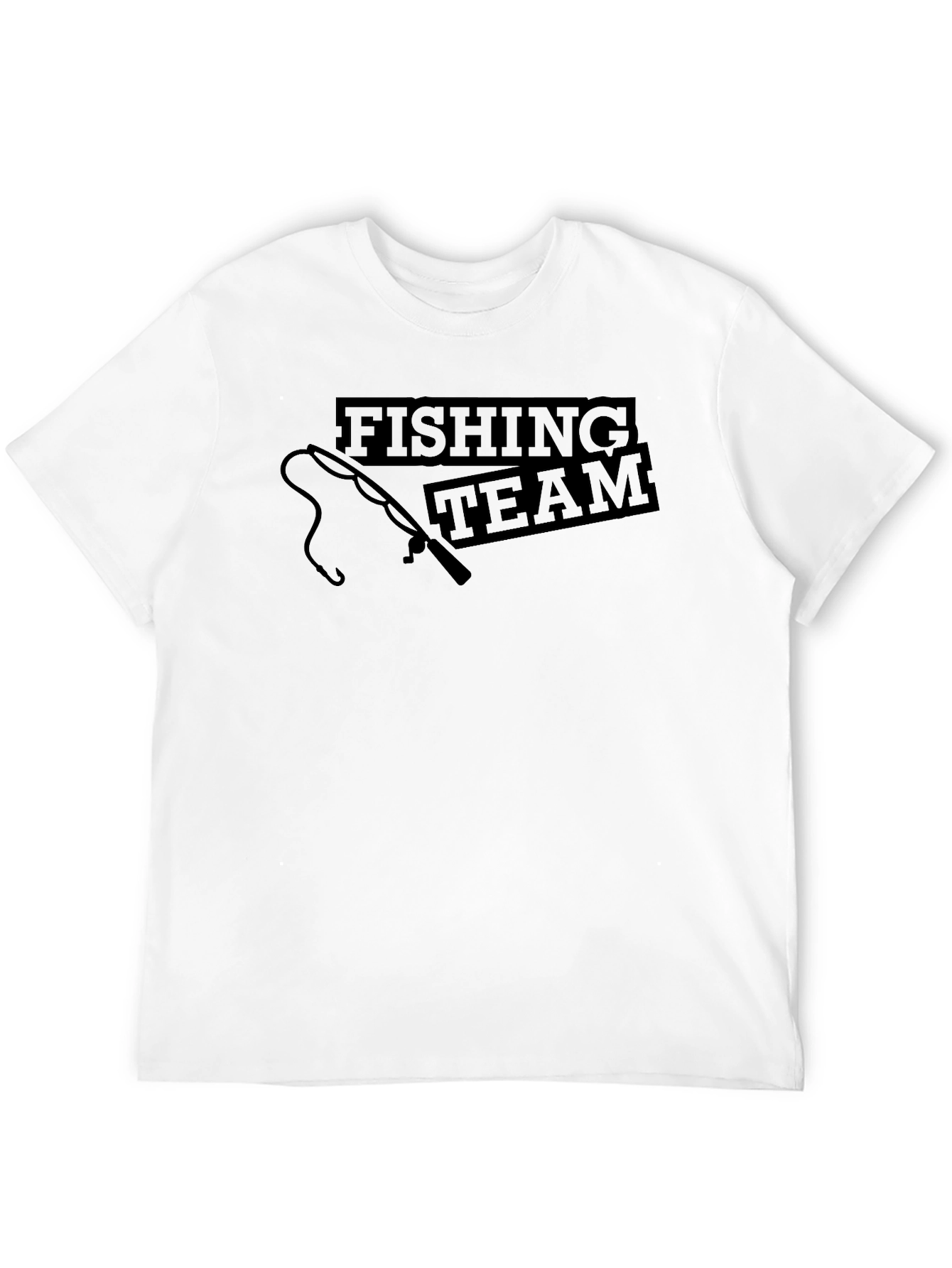Fishing Team Graphic Print Crew Neck T-Shirt