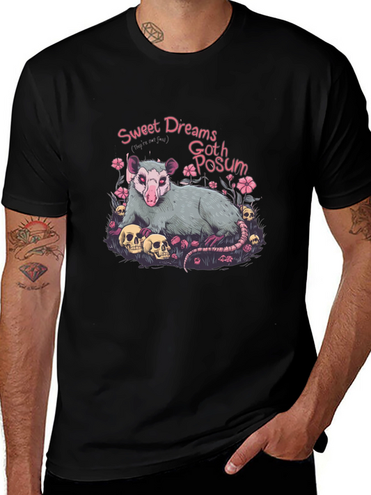 Goth Possum Graphic T-Shirt - Sweet Dreams