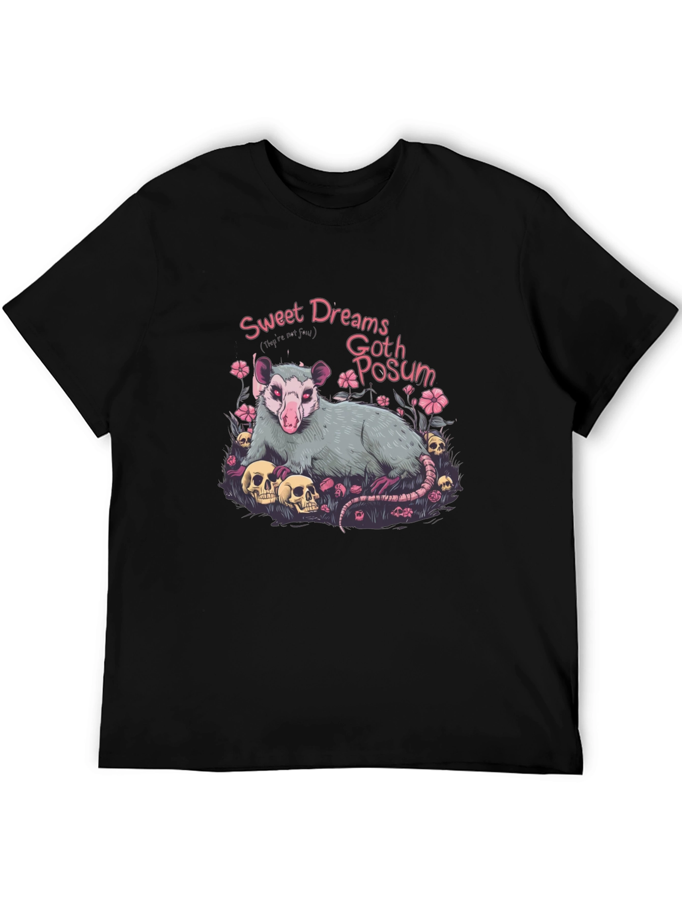 Goth Possum Graphic T-Shirt - Sweet Dreams