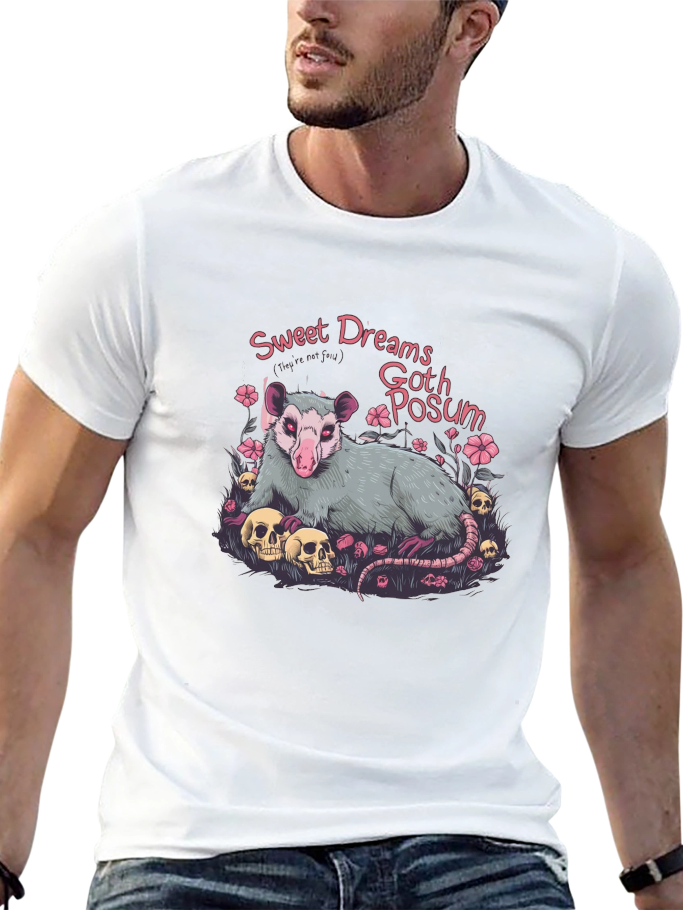 Goth Possum Graphic T-Shirt - Sweet Dreams