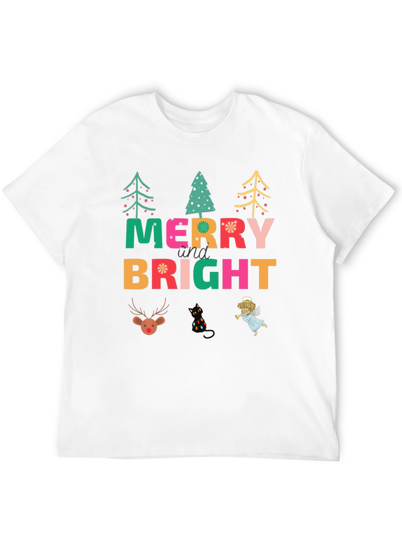 Merry & Bright Christmas Graphic T-Shirt