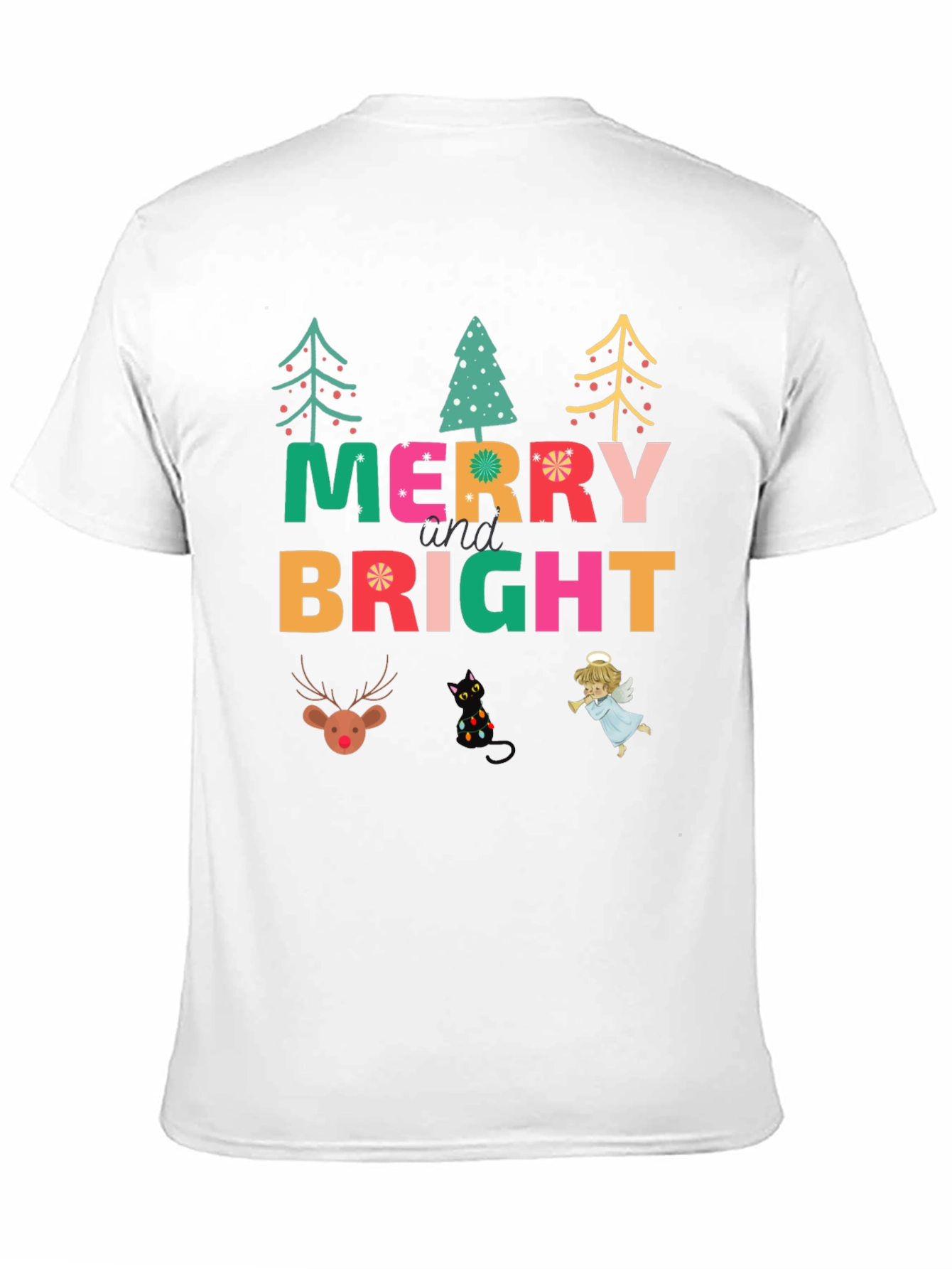 Merry & Bright Christmas Graphic T-Shirt