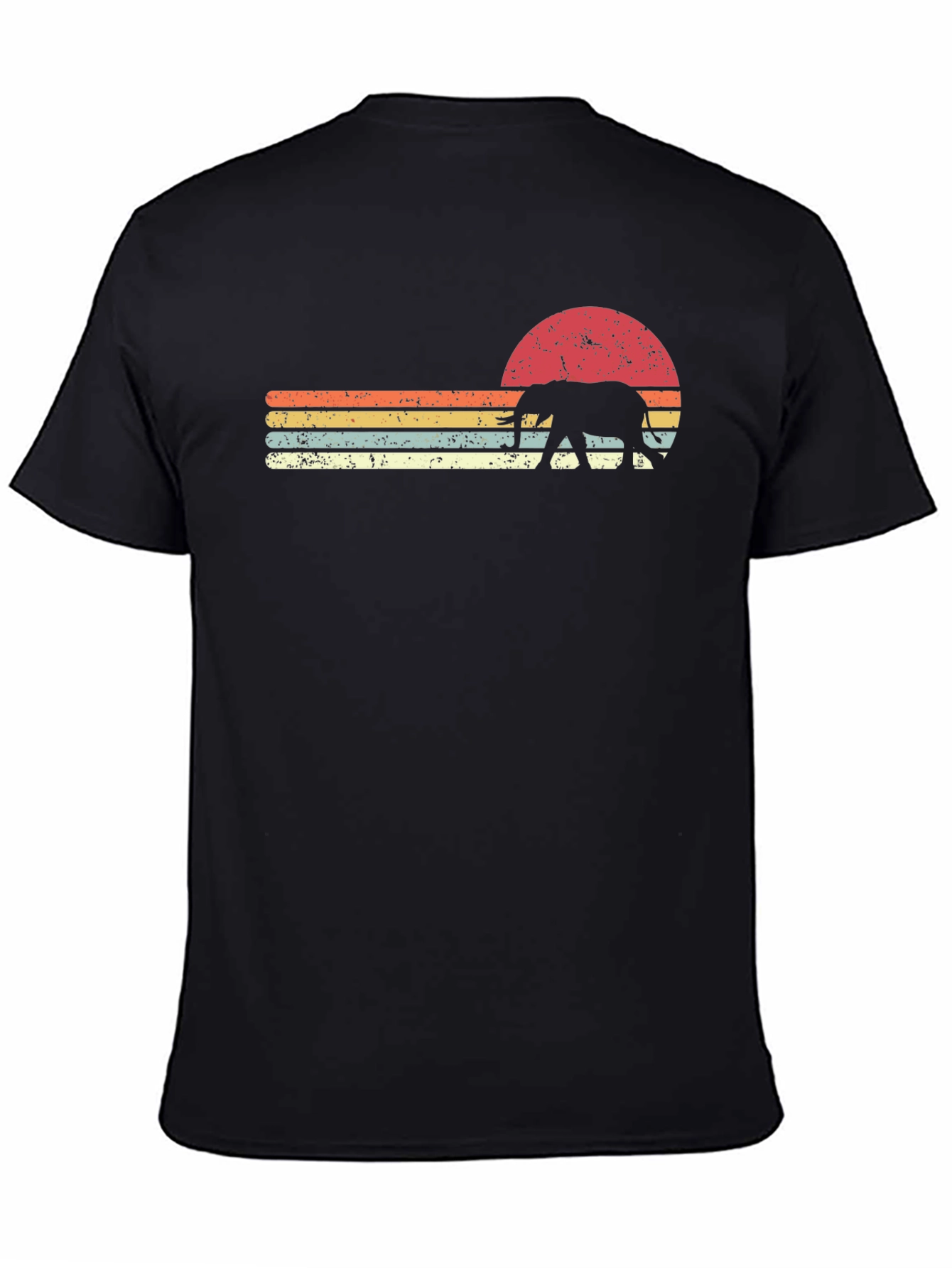 Retro Elephant Sunset Graphic Tee