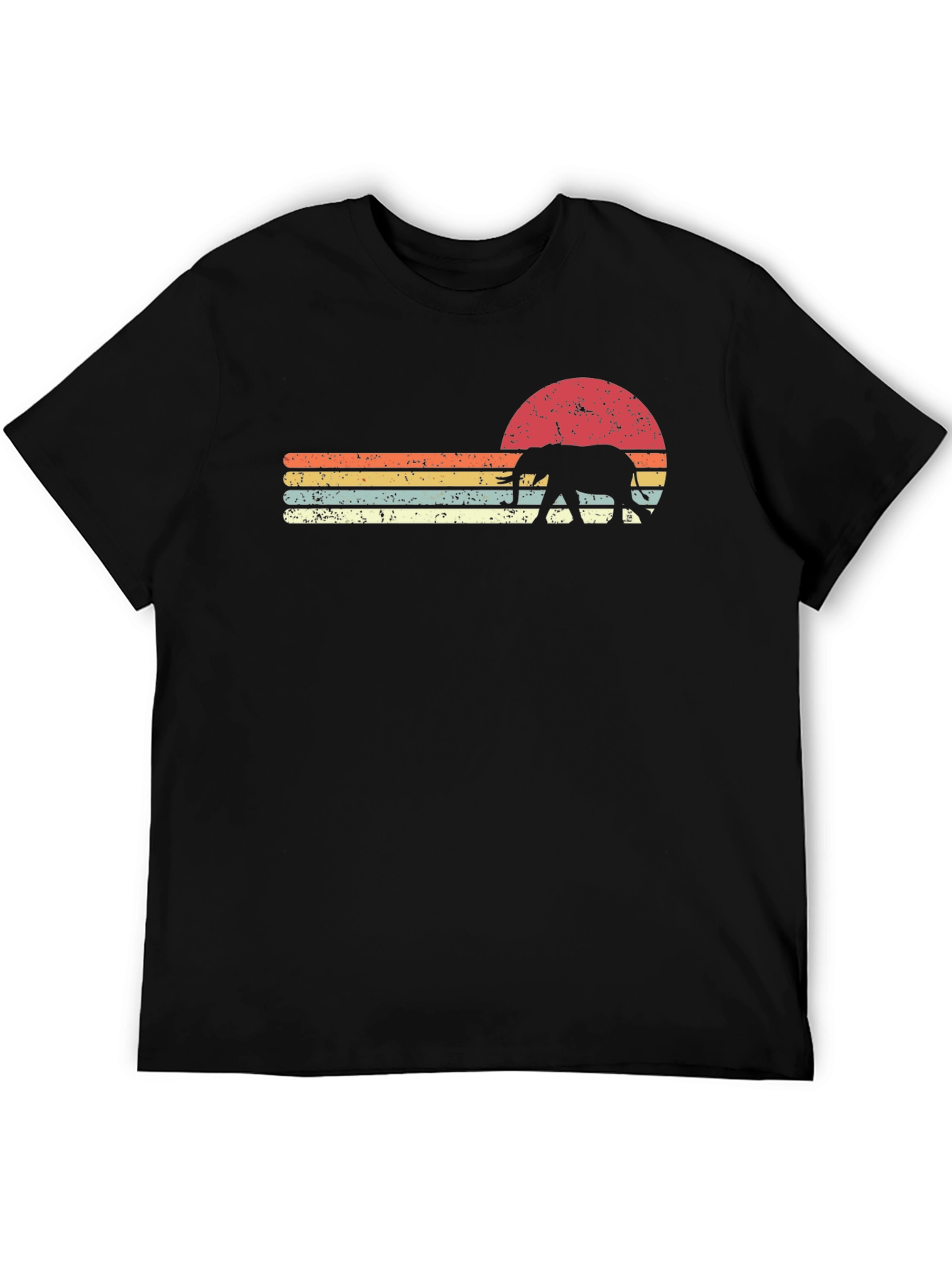 Retro Elephant Sunset Graphic Tee