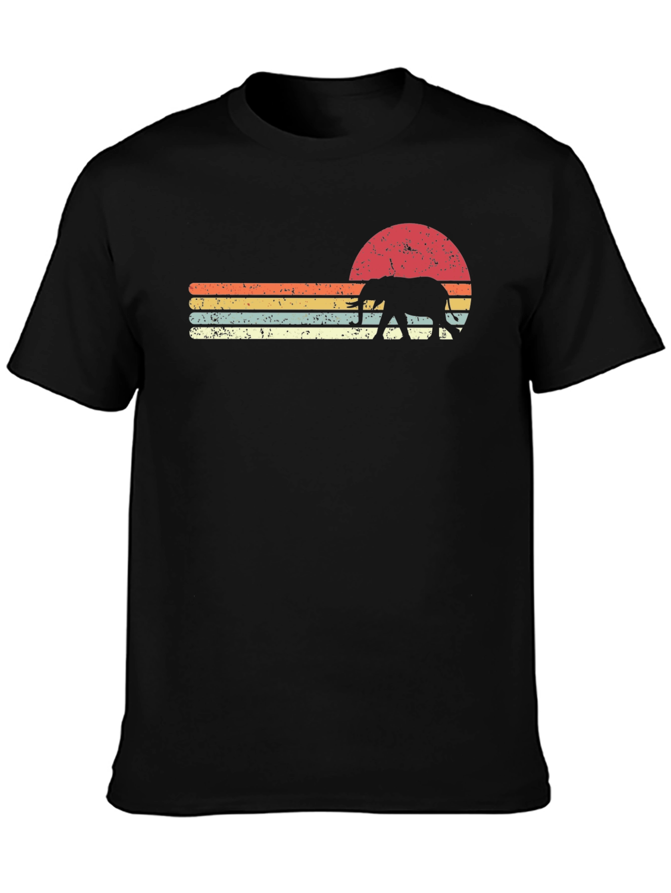 Retro Elephant Sunset Graphic Tee
