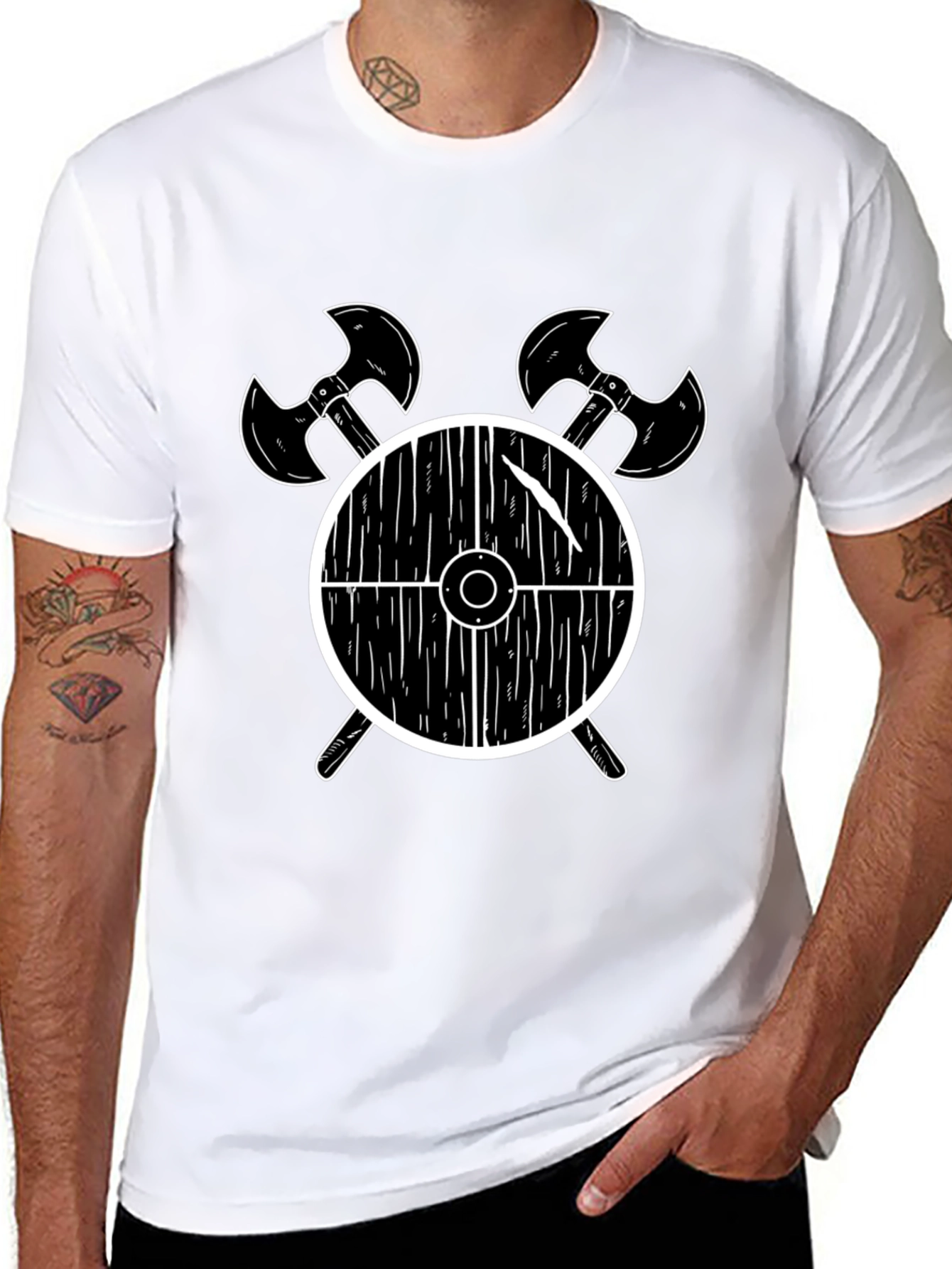 Viking Shield and Axes Graphic T-Shirt