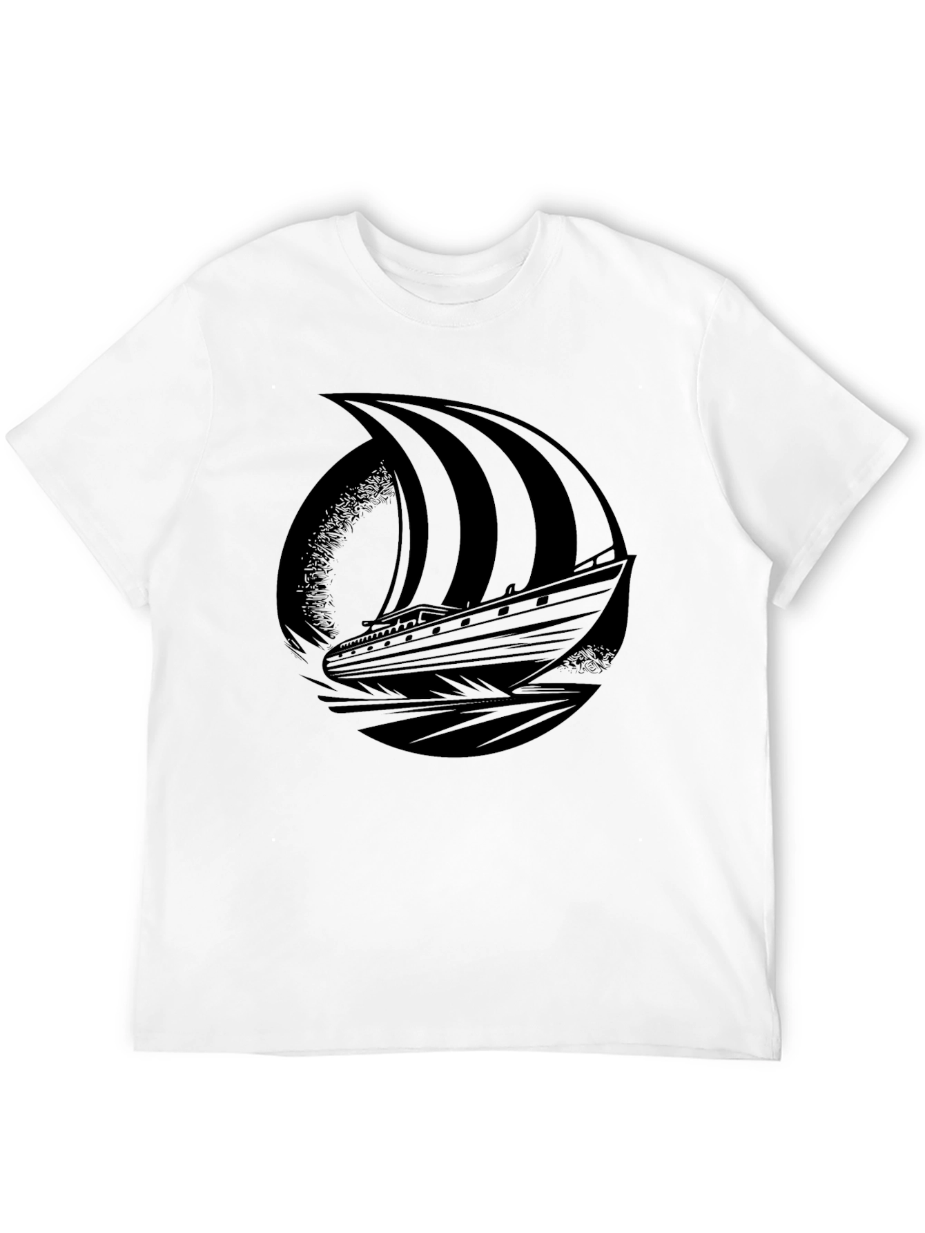 Black Viking Ship Graphic Tee