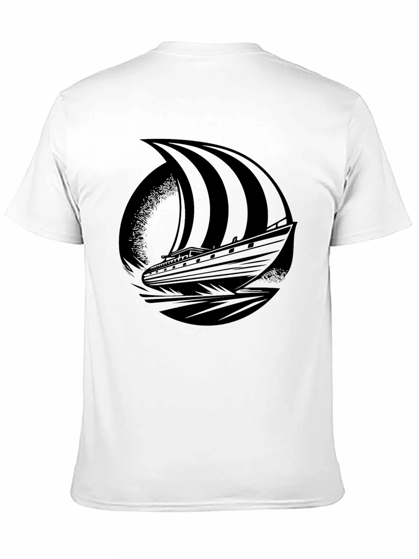 Black Viking Ship Graphic Tee