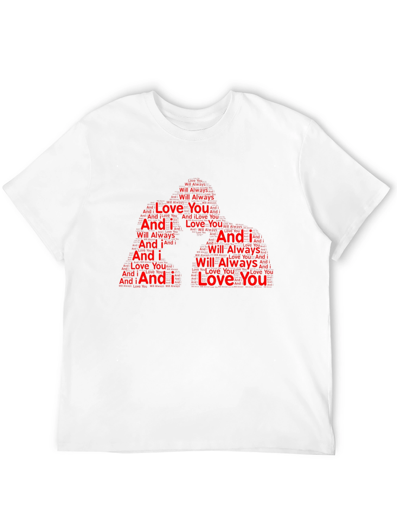 I Love You Word Art Design Black T-Shirt