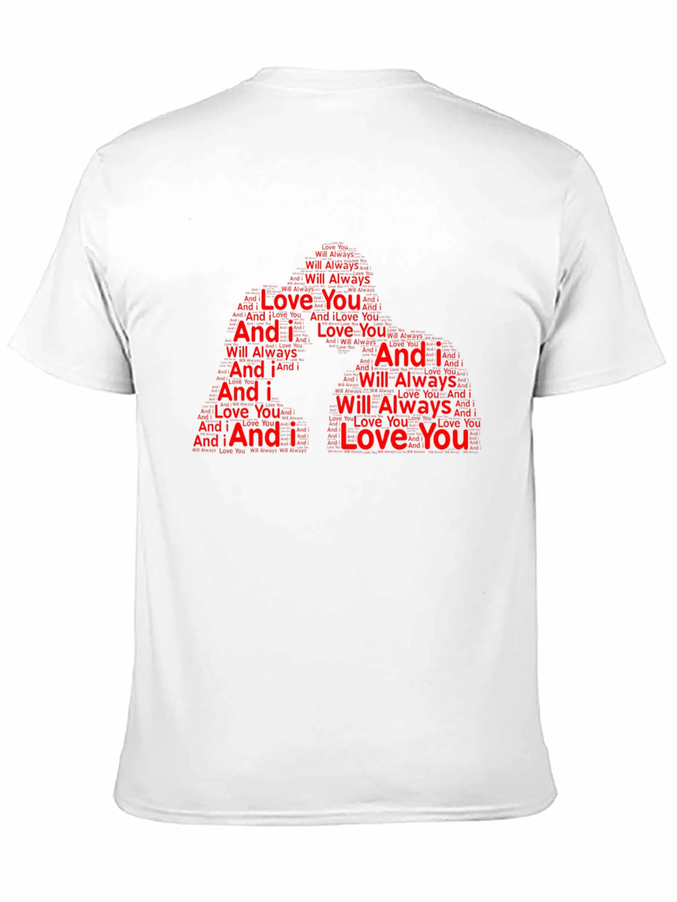 I Love You Word Art Design Black T-Shirt