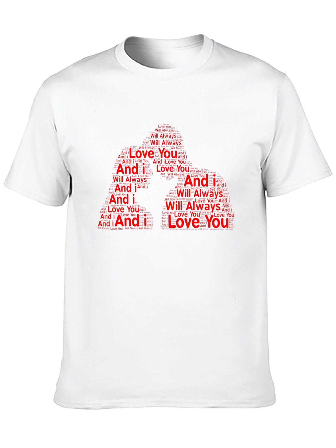 I Love You Word Art Design Black T-Shirt
