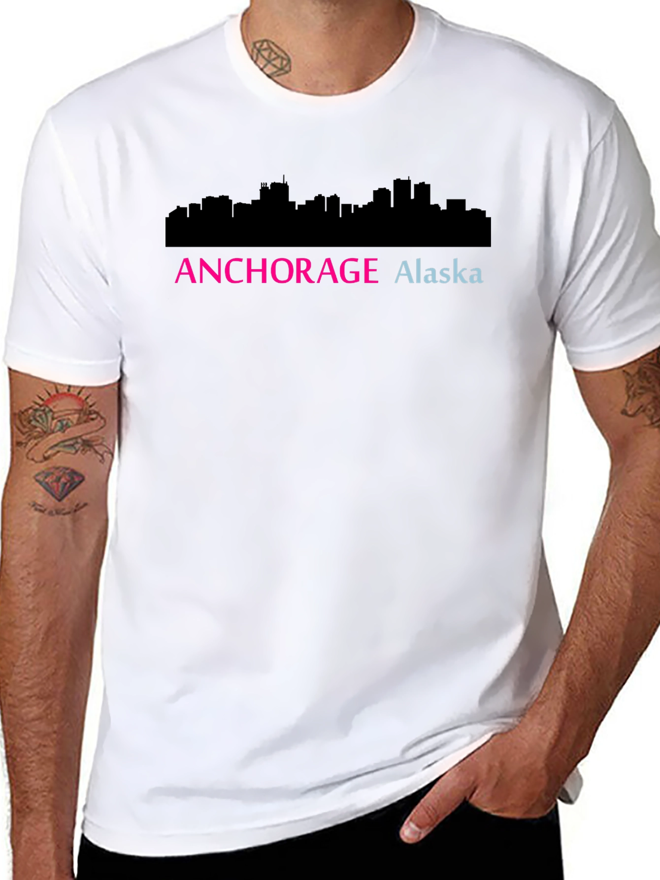 Anchorage Alaska Skyline Graphic Tee
