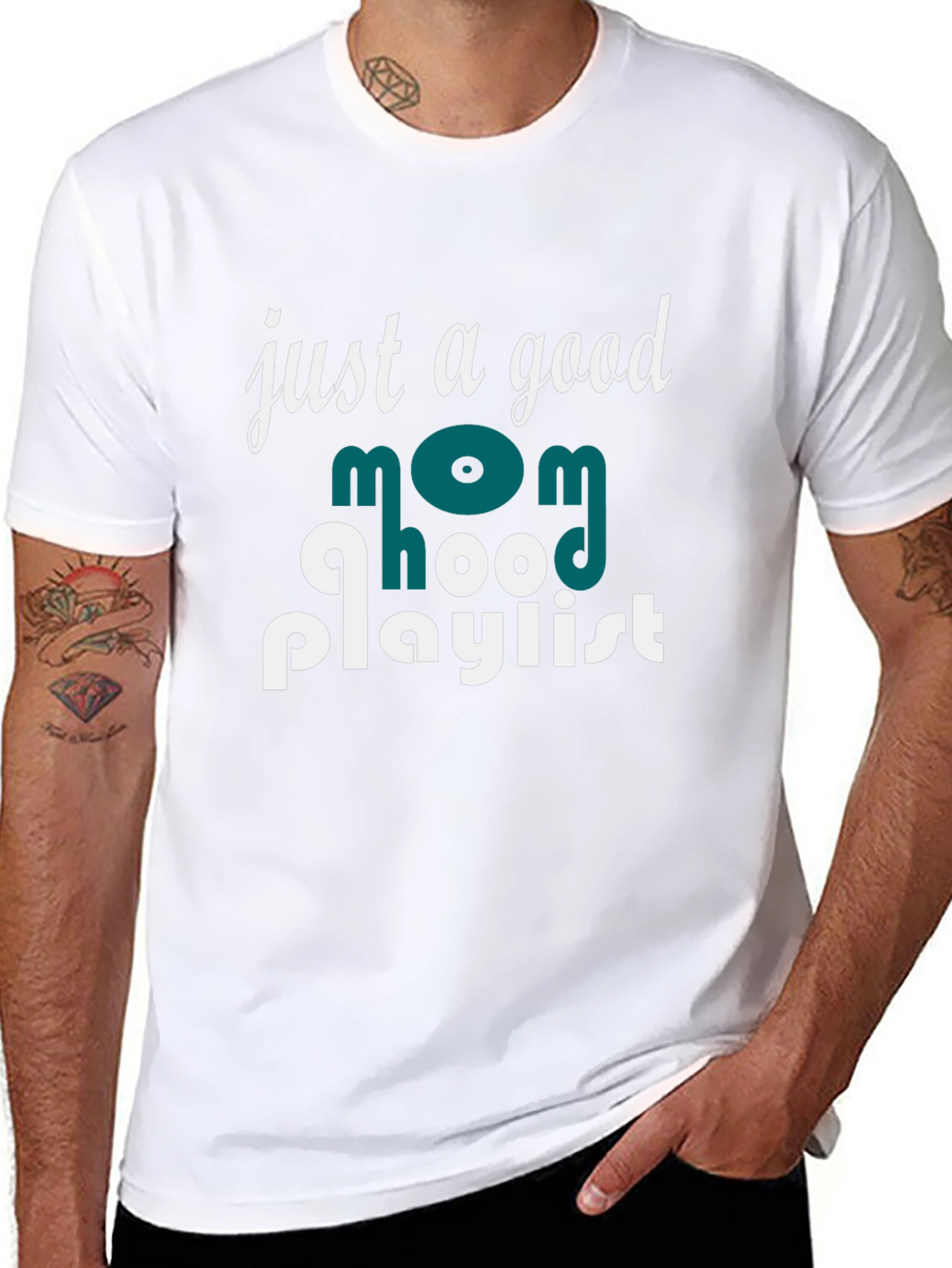 Good Mom Hood Playlist Graphic T-Shirt