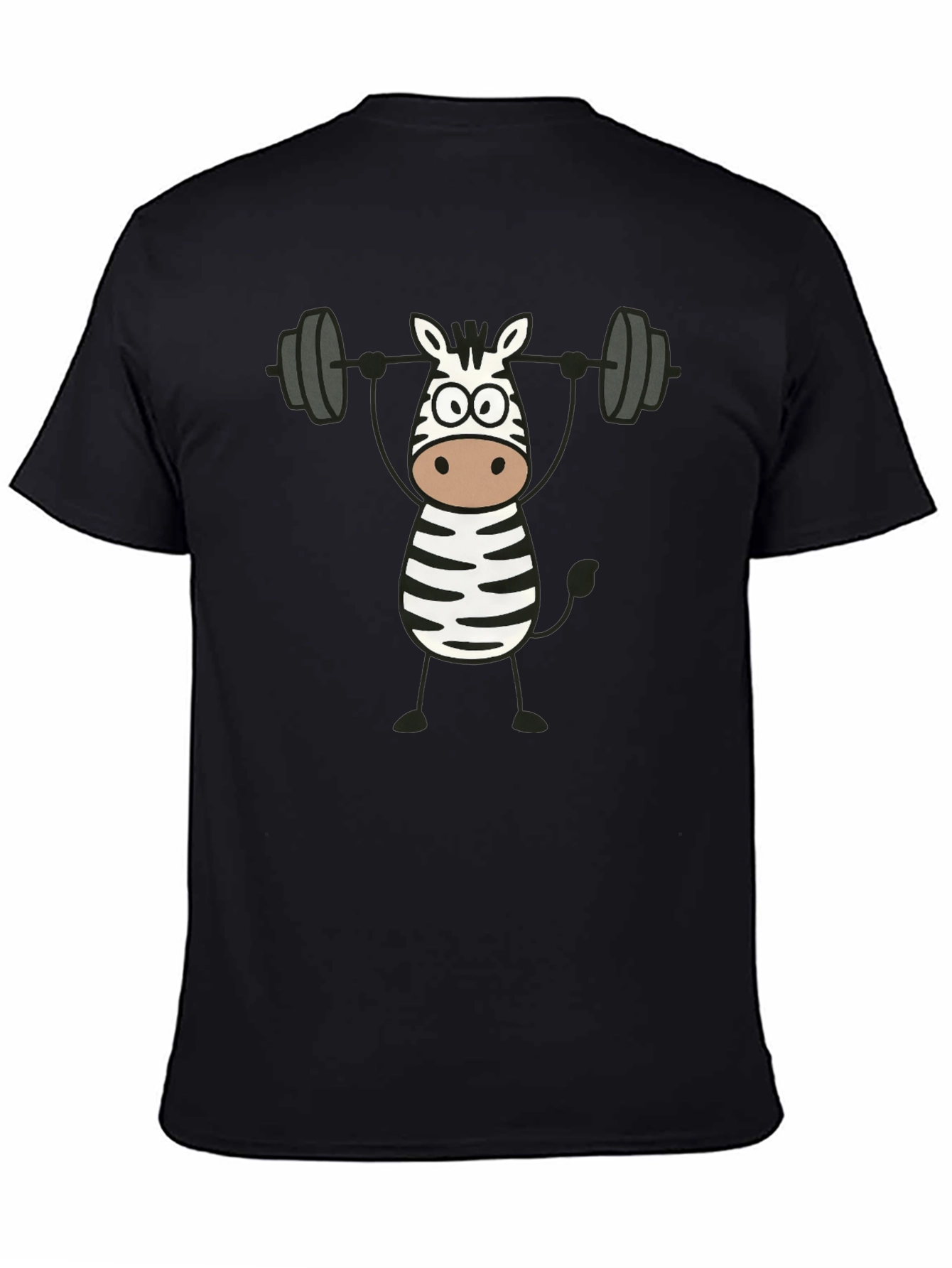 Zebra Weightlifting Black Graphic T-Shirt