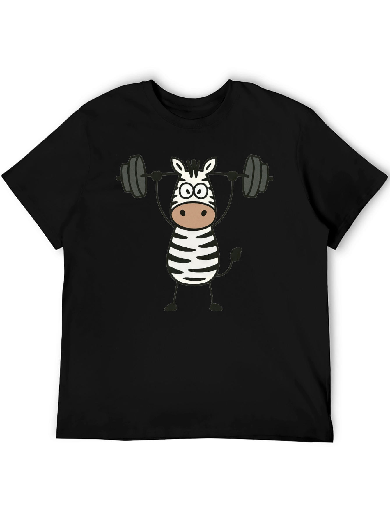 Zebra Weightlifting Black Graphic T-Shirt