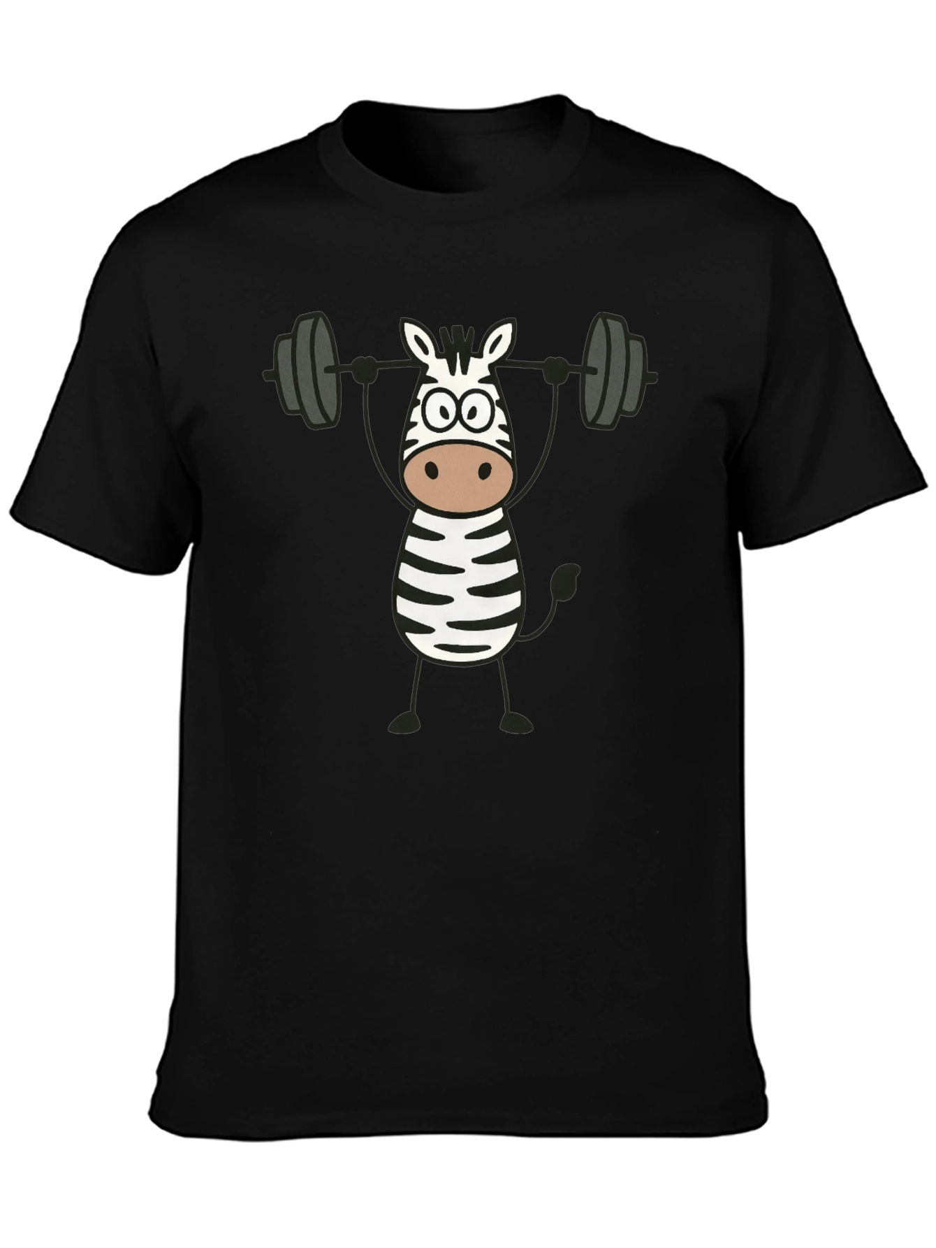 Zebra Weightlifting Black Graphic T-Shirt