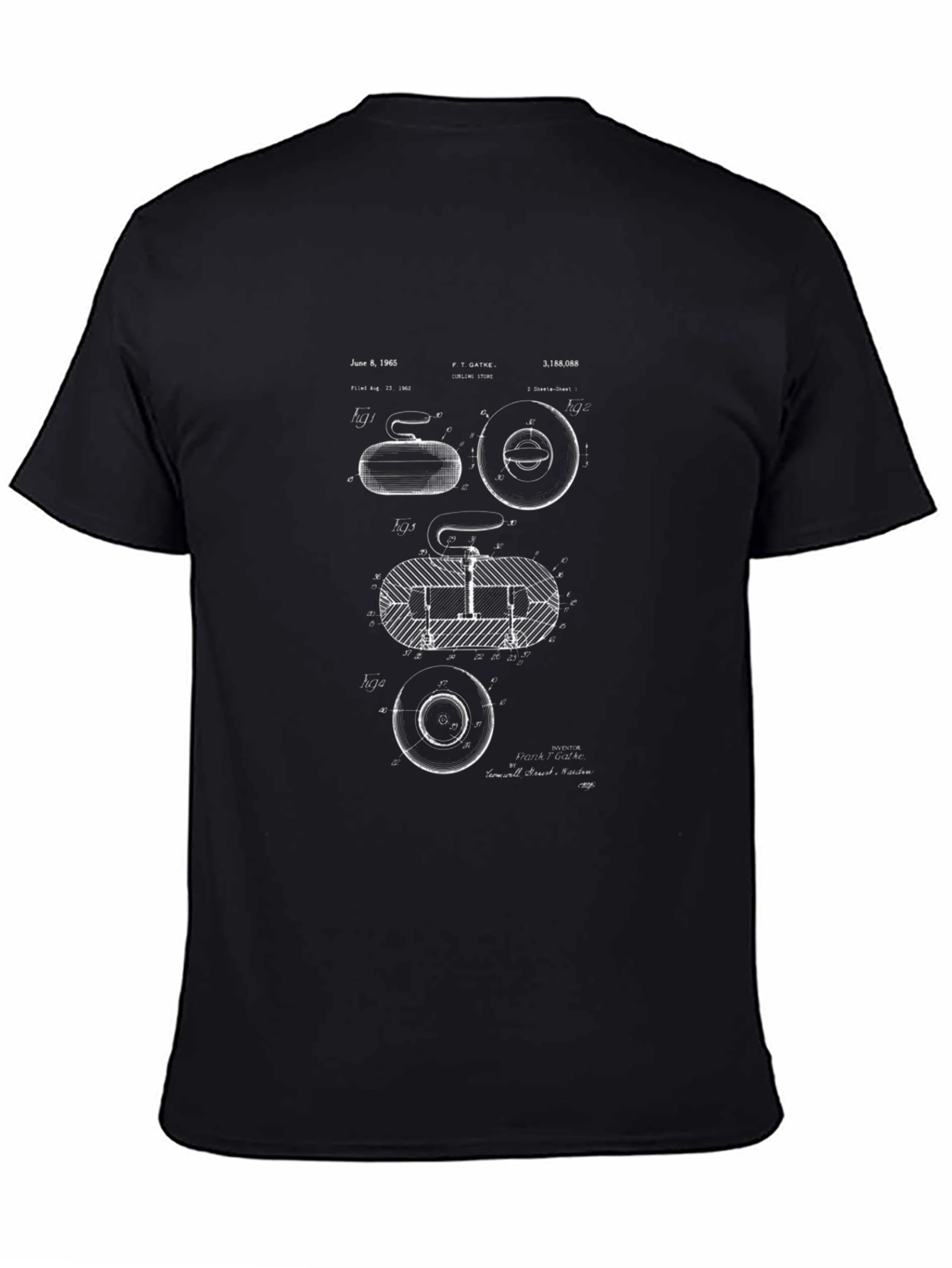 Curling Stone Patent T-Shirt - Unique Design