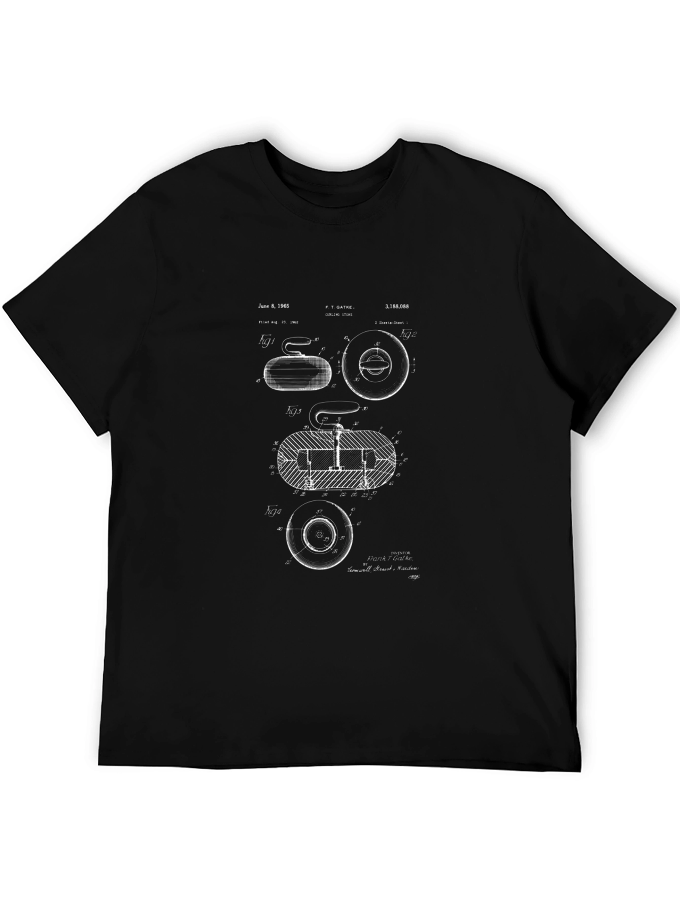 Curling Stone Patent T-Shirt - Unique Design