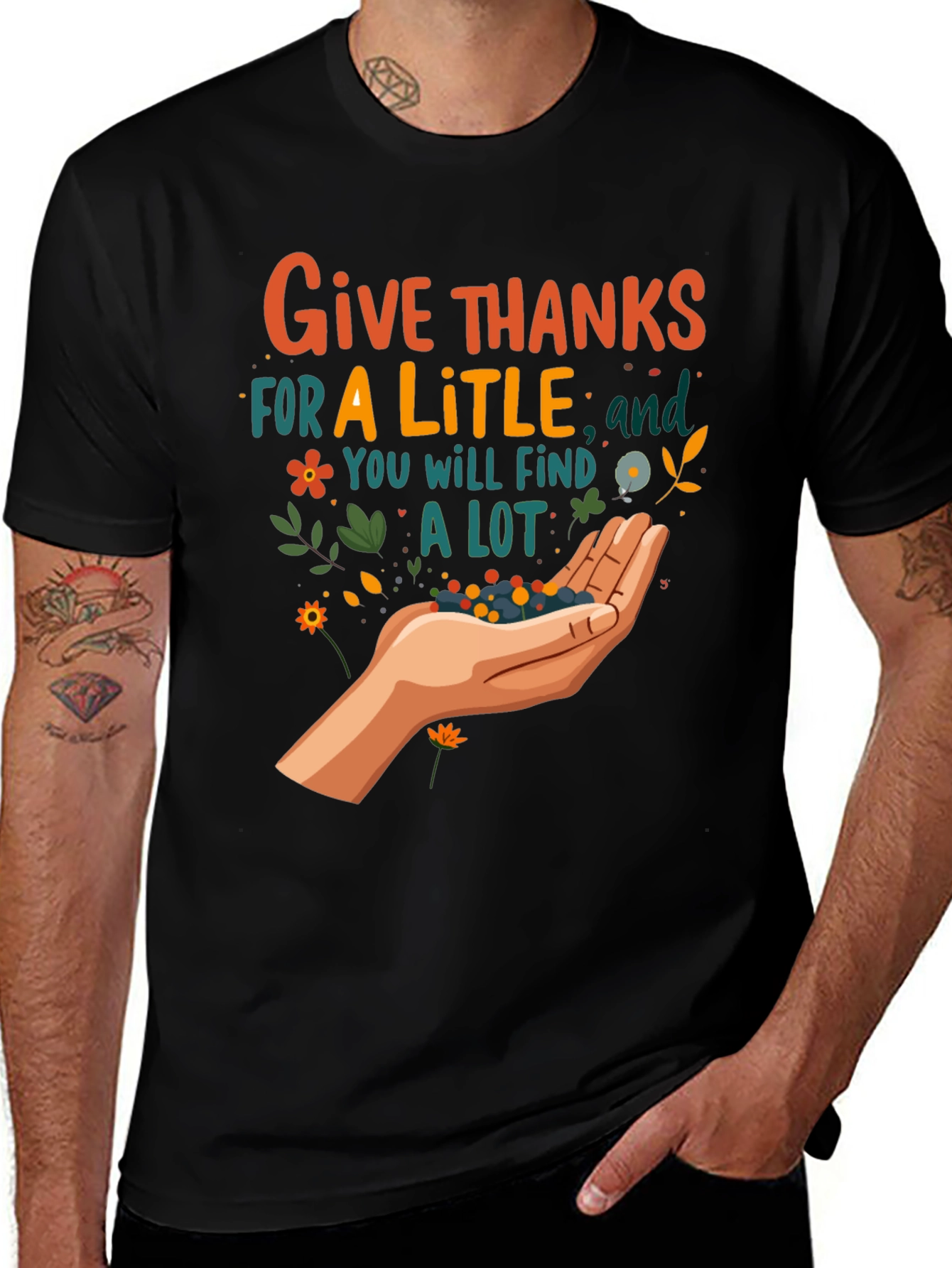 Give Thanks T-Shirt - Fall Harvest Graphic Tee