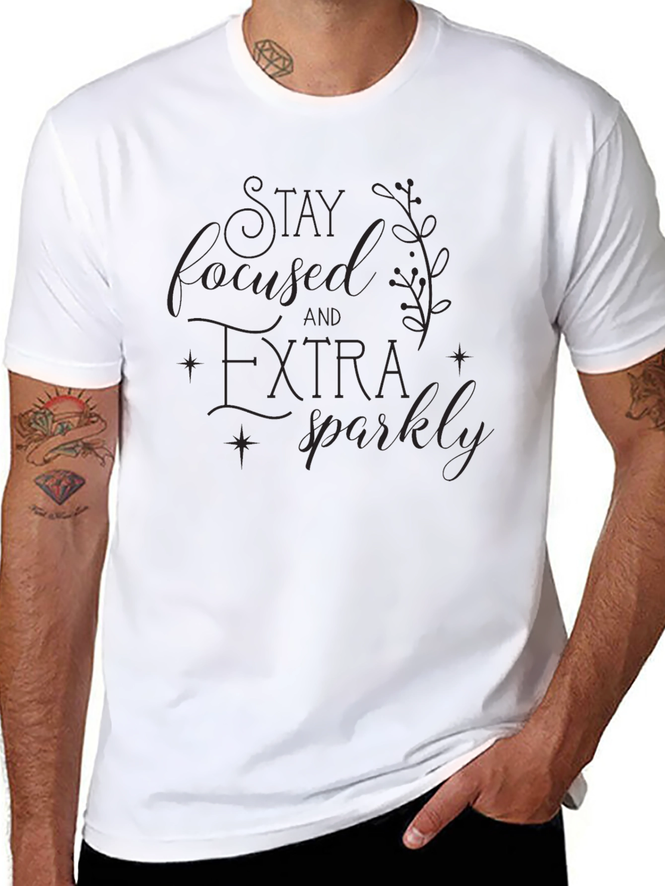 Stay Focused Extra Sparkly Black T-Shirt