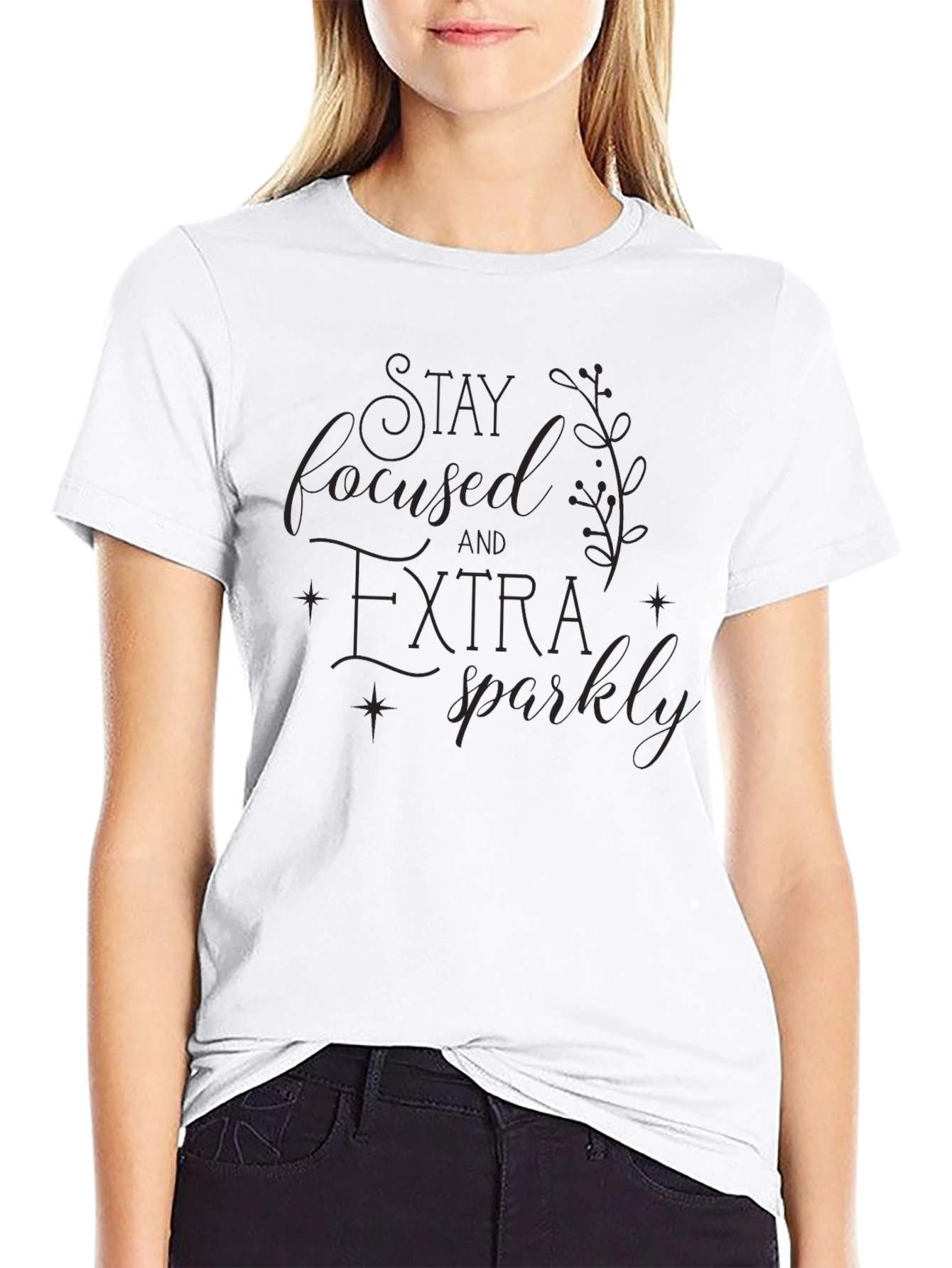 Stay Focused Extra Sparkly Black T-Shirt