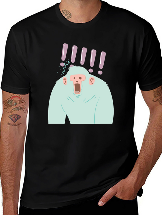 Shocked Ape Graphic Tee - Black Cotton T-Shirt