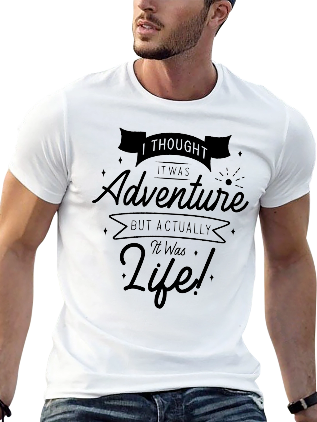Adventure Life T-Shirt - Mens Black Graphic Tee