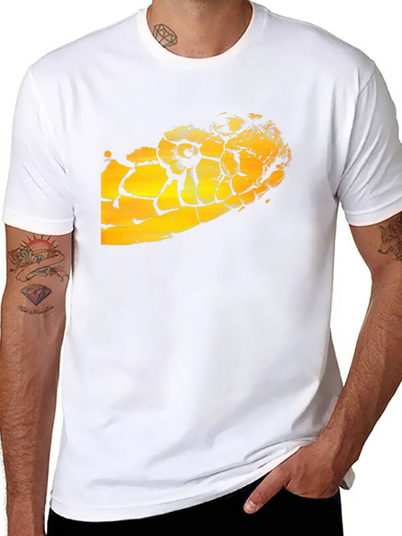 Black T-Shirt with Snake Graphic