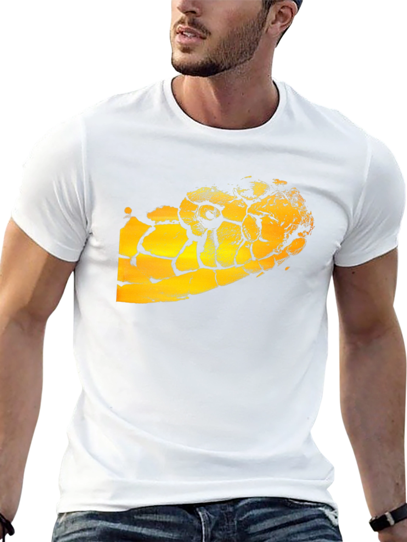 Black T-Shirt with Snake Graphic
