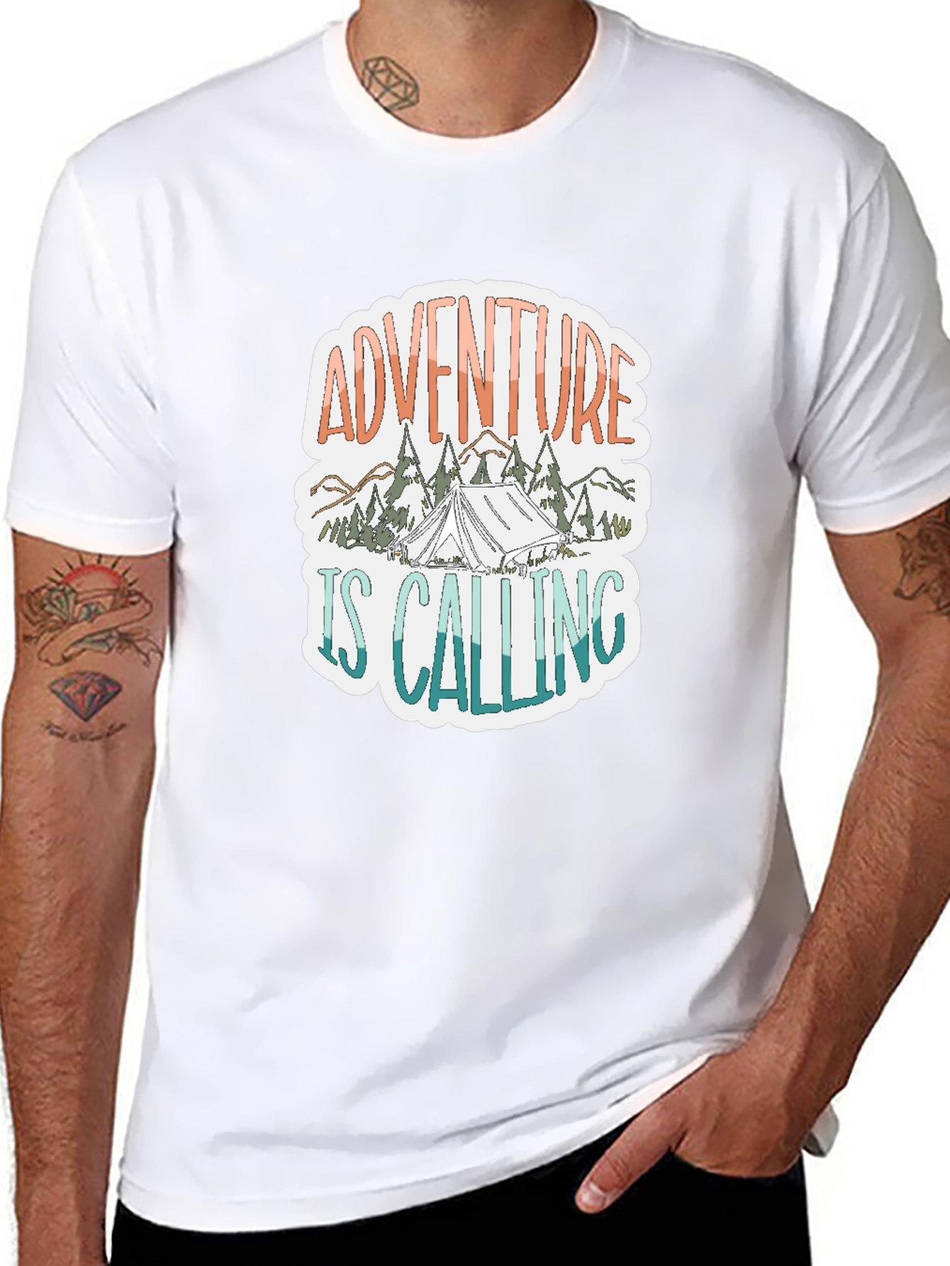 Adventure is Calling Graphic Tee - Black