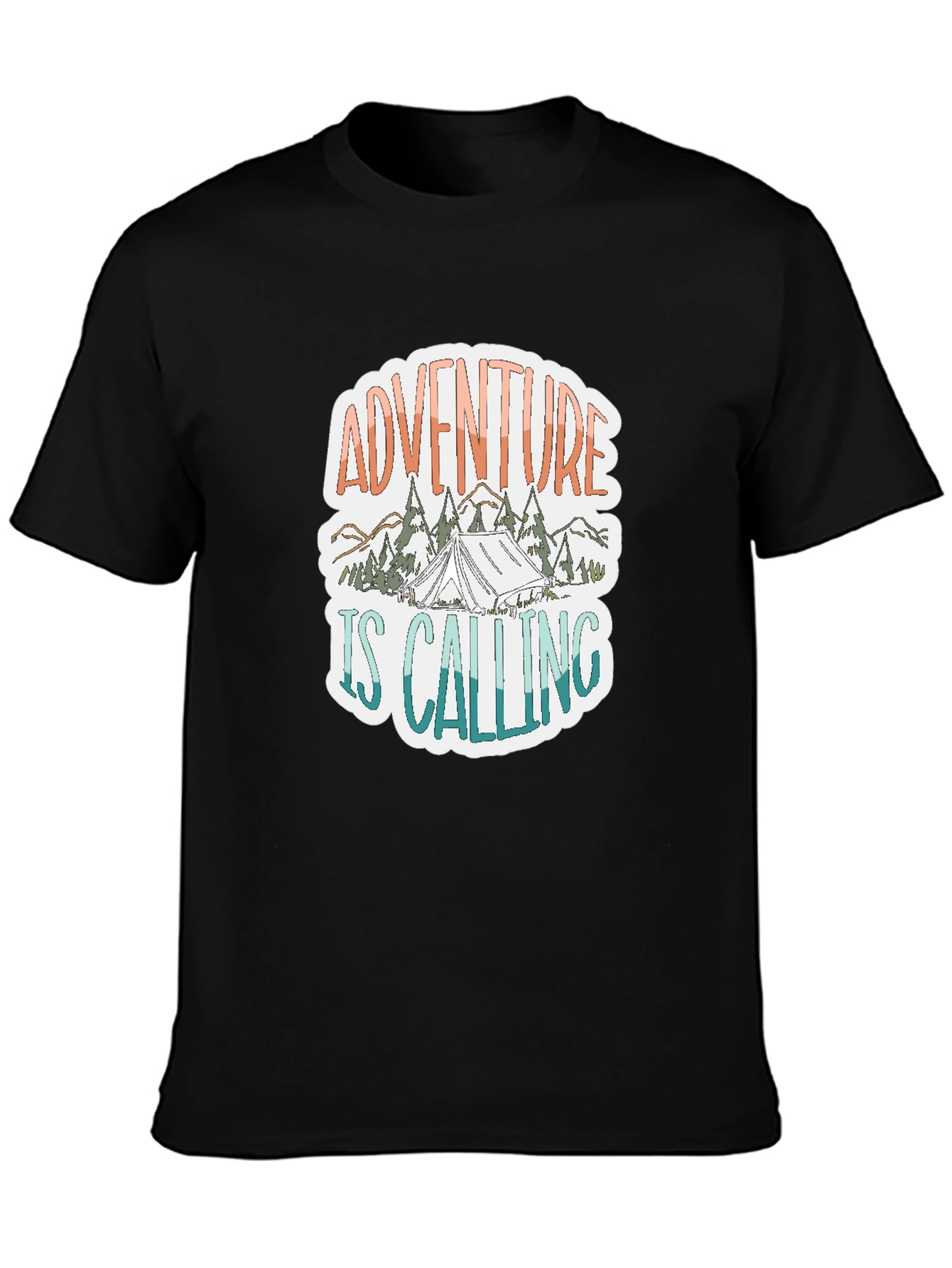 Adventure is Calling Graphic Tee - Black
