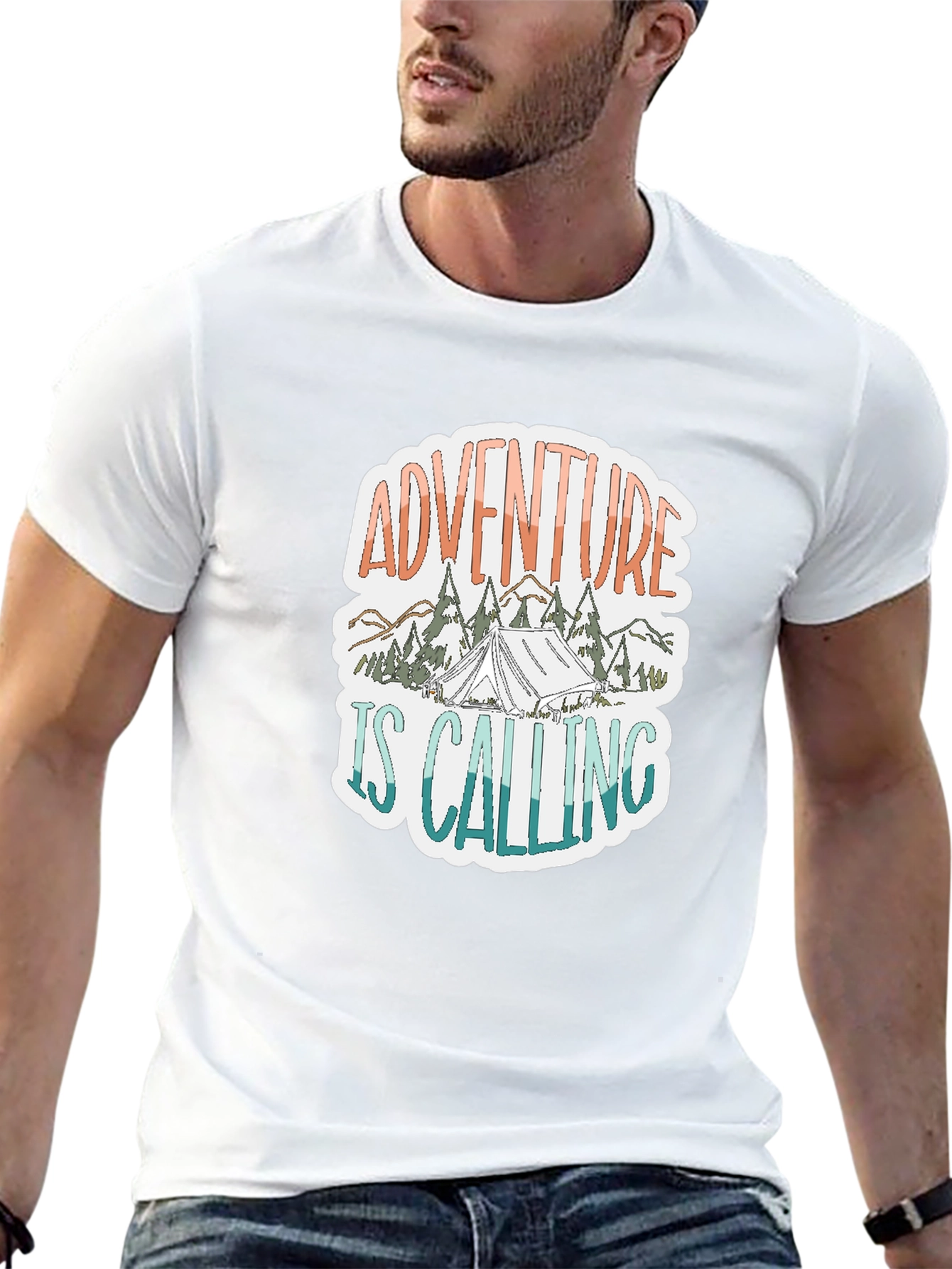 Adventure is Calling Graphic Tee - Black