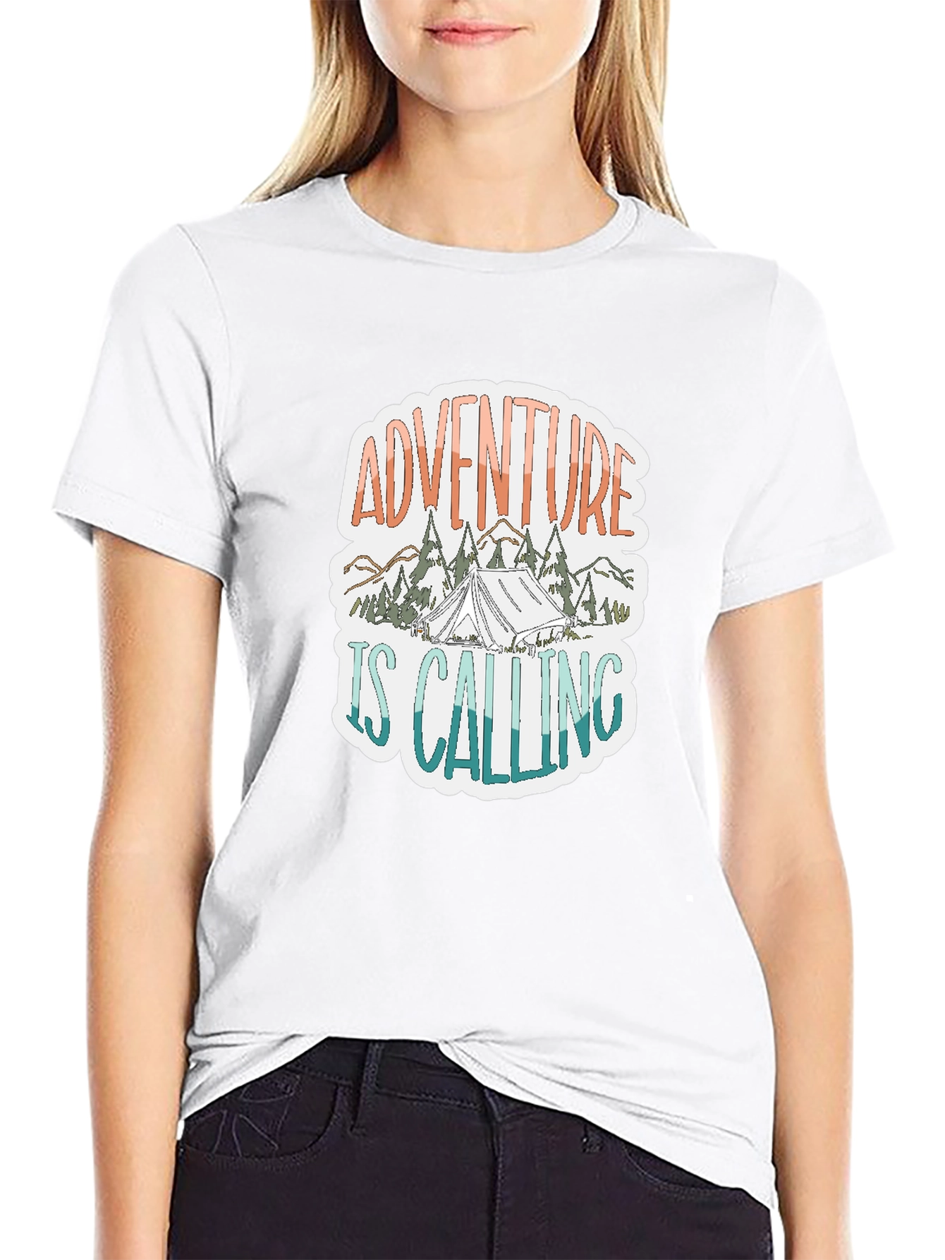 Adventure is Calling Graphic Tee - Black
