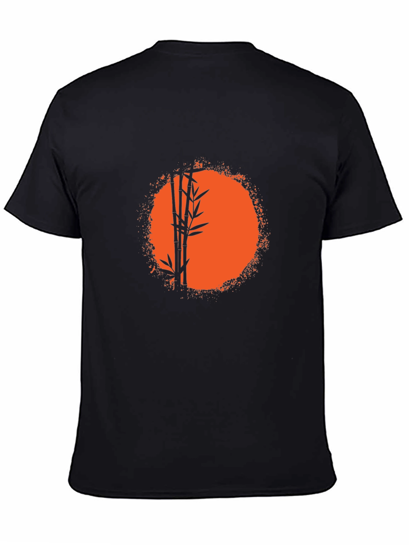 Bamboo Sunset Graphic Tee - Relaxed Fit Black T-Shirt