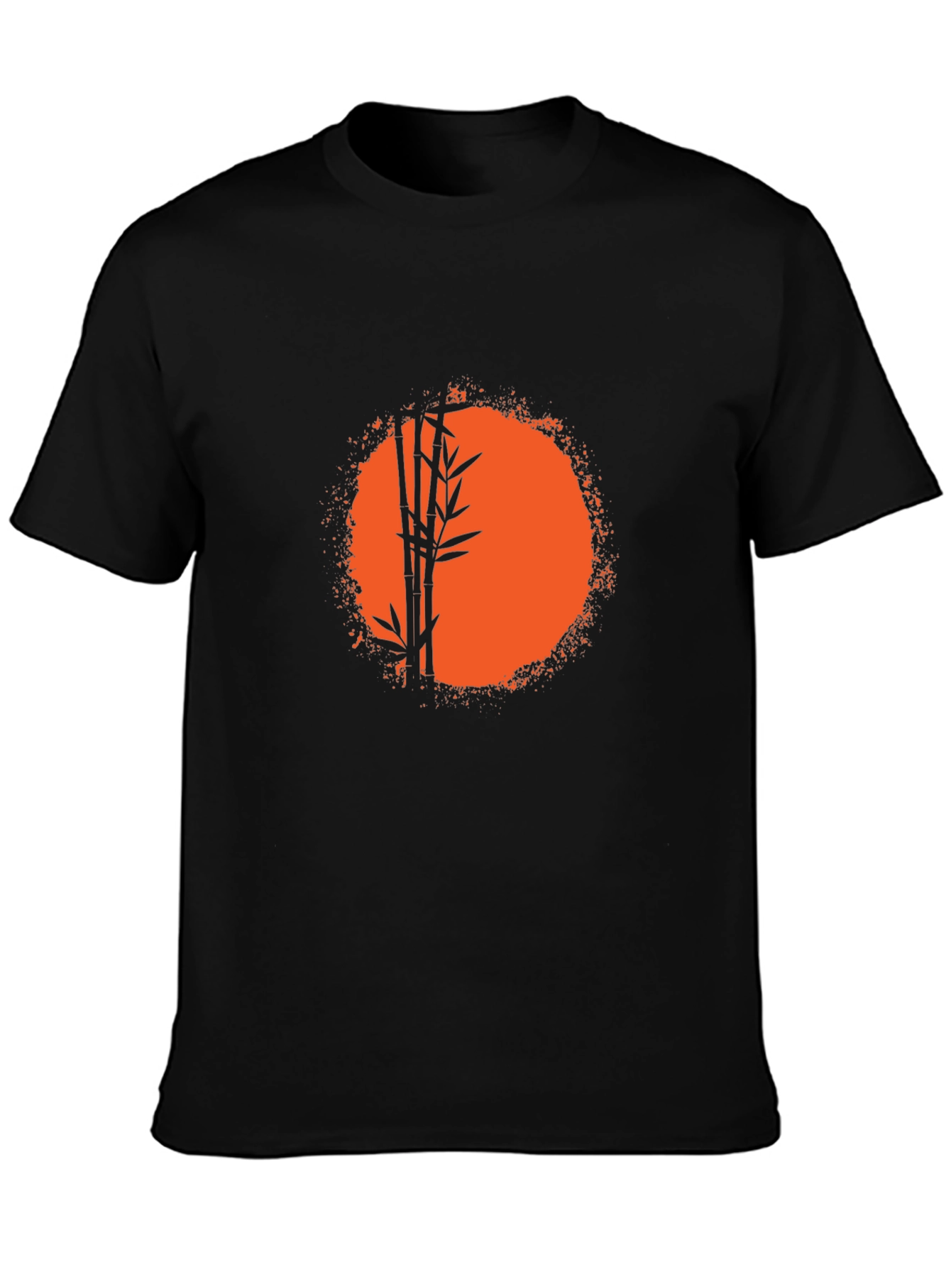 Bamboo Sunset Graphic Tee - Relaxed Fit Black T-Shirt