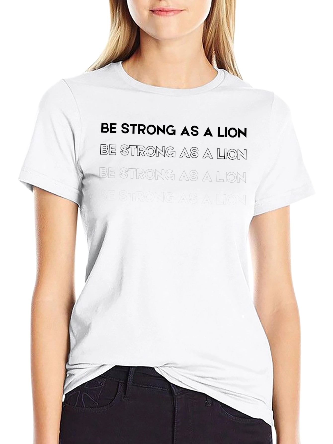 Be Strong as a Lion Graphic Tee - Black